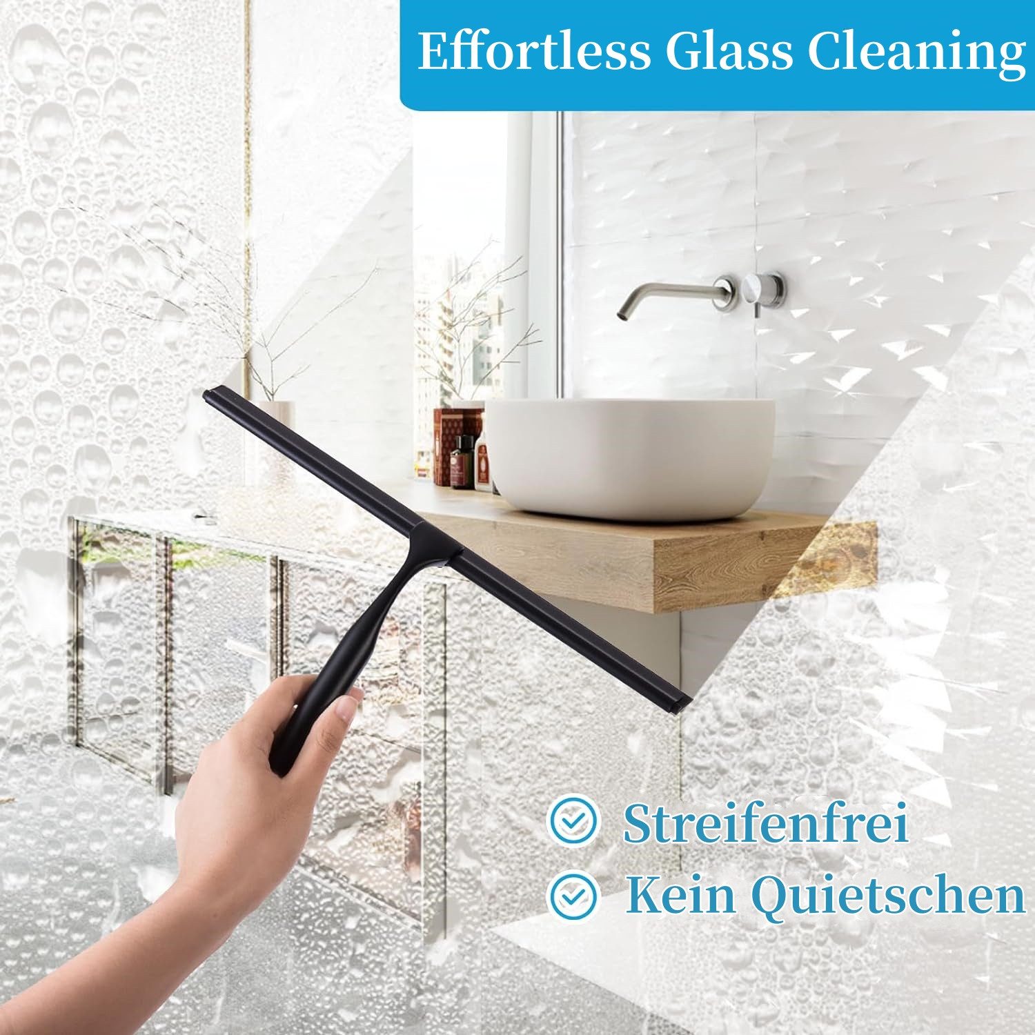 Elegear Duschabzieher Edelstahl, 25/30.5cm Duschwischer mit günstig online kaufen