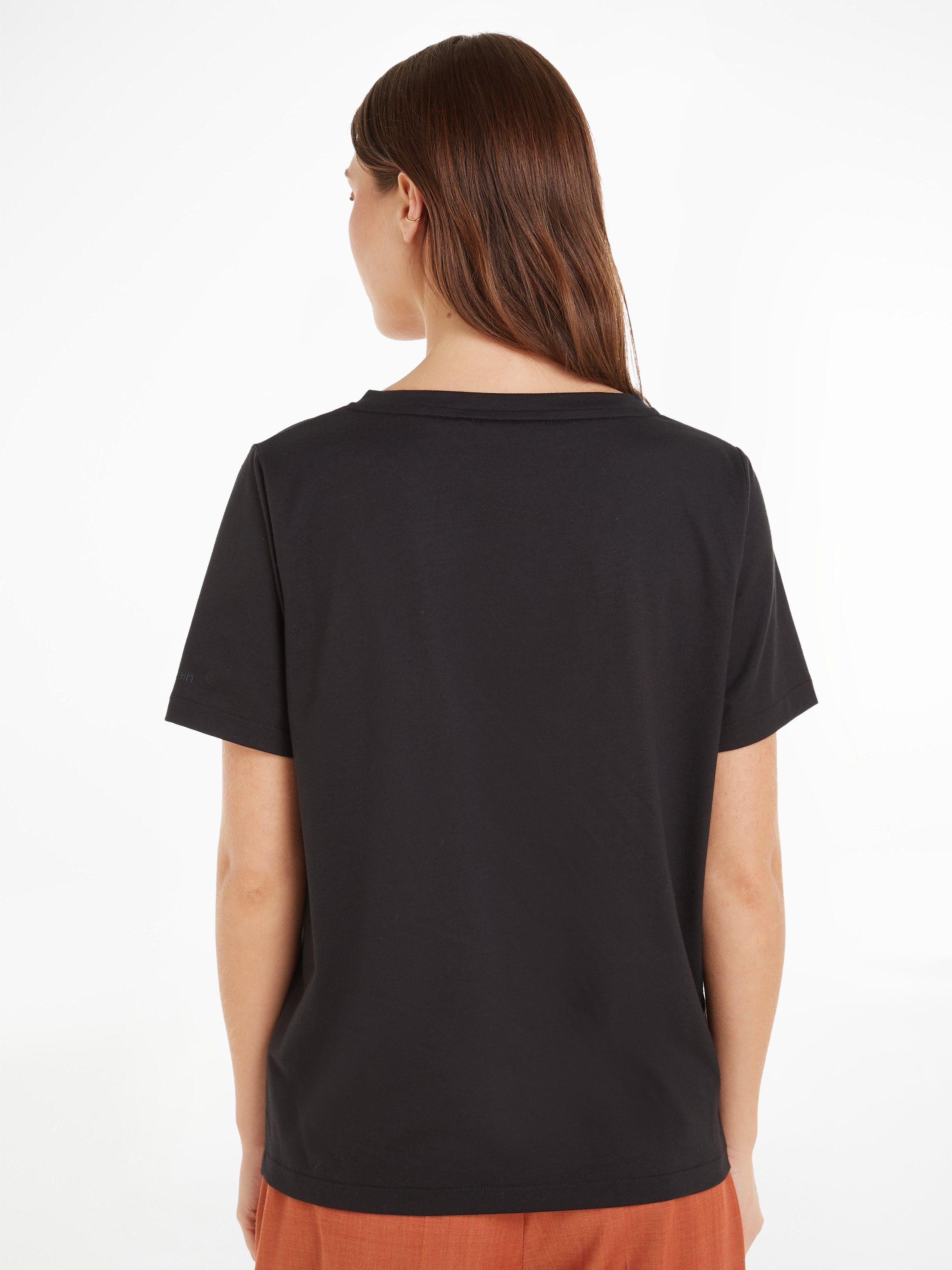 Calvin Klein T-Shirt mit V-Ausschnitt schwarz