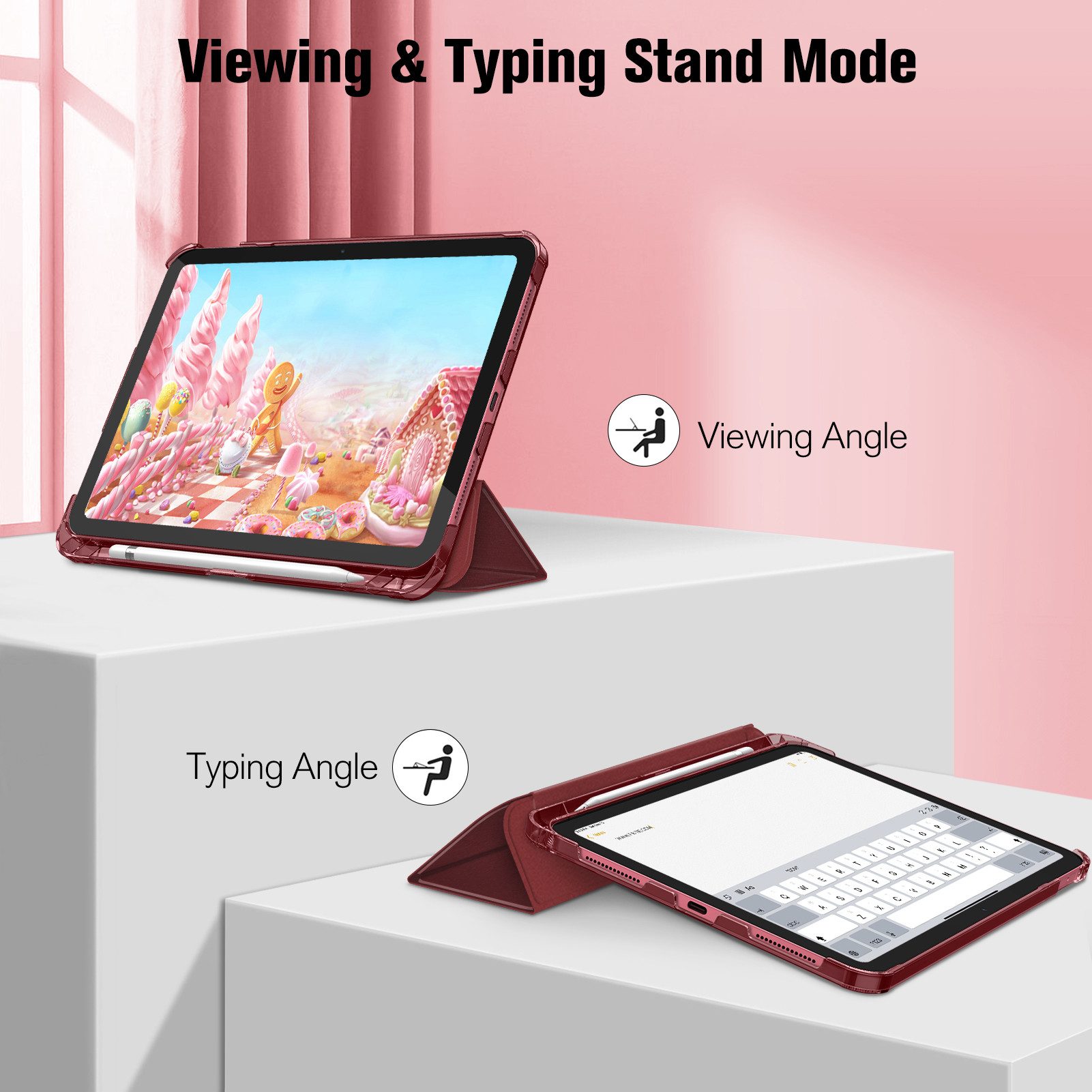 Fintie Tablet-Hülle für iPad 11 Generation 11‘’ 2025 (A16), iPad 10 Generation 10.9'' 2022, ultradünn, mit Stifthalter, transparenter Rückseite, Auto Schlaf/Wac – Bild 4 von 5