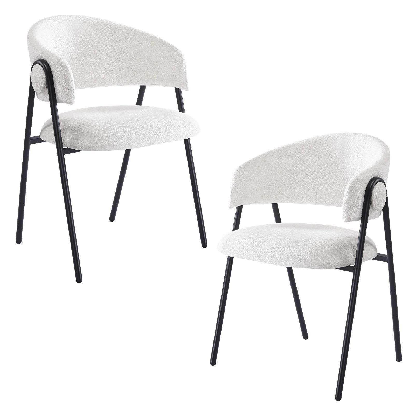 DITAIX Polsterstuhl 2er Set – Moderner Esszimmerstuhl mit Armlehne & Metallgestell (2 St), Moderne gepolsterte Stoffstühle, Wohnzimmerstuhl