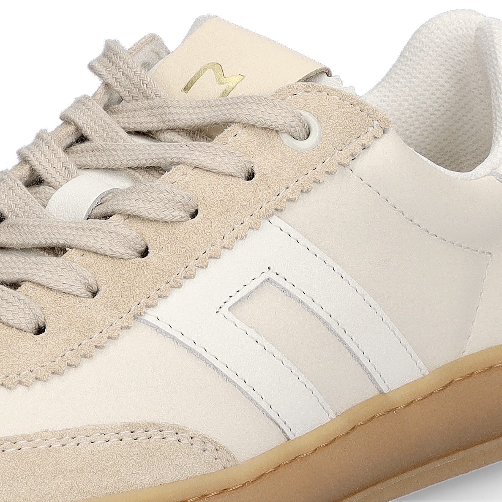 MIDS MOSS Damen Sneaker weiß sand aus Rauleder & Glattleder mit Wechselfußbett und Schnürung – Bild 5 von 5