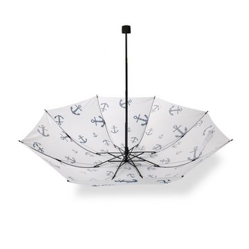 Sonia Originelli Taschenregenschirm Taschenschirm "Mini Anker" premium Regenschutz maritim