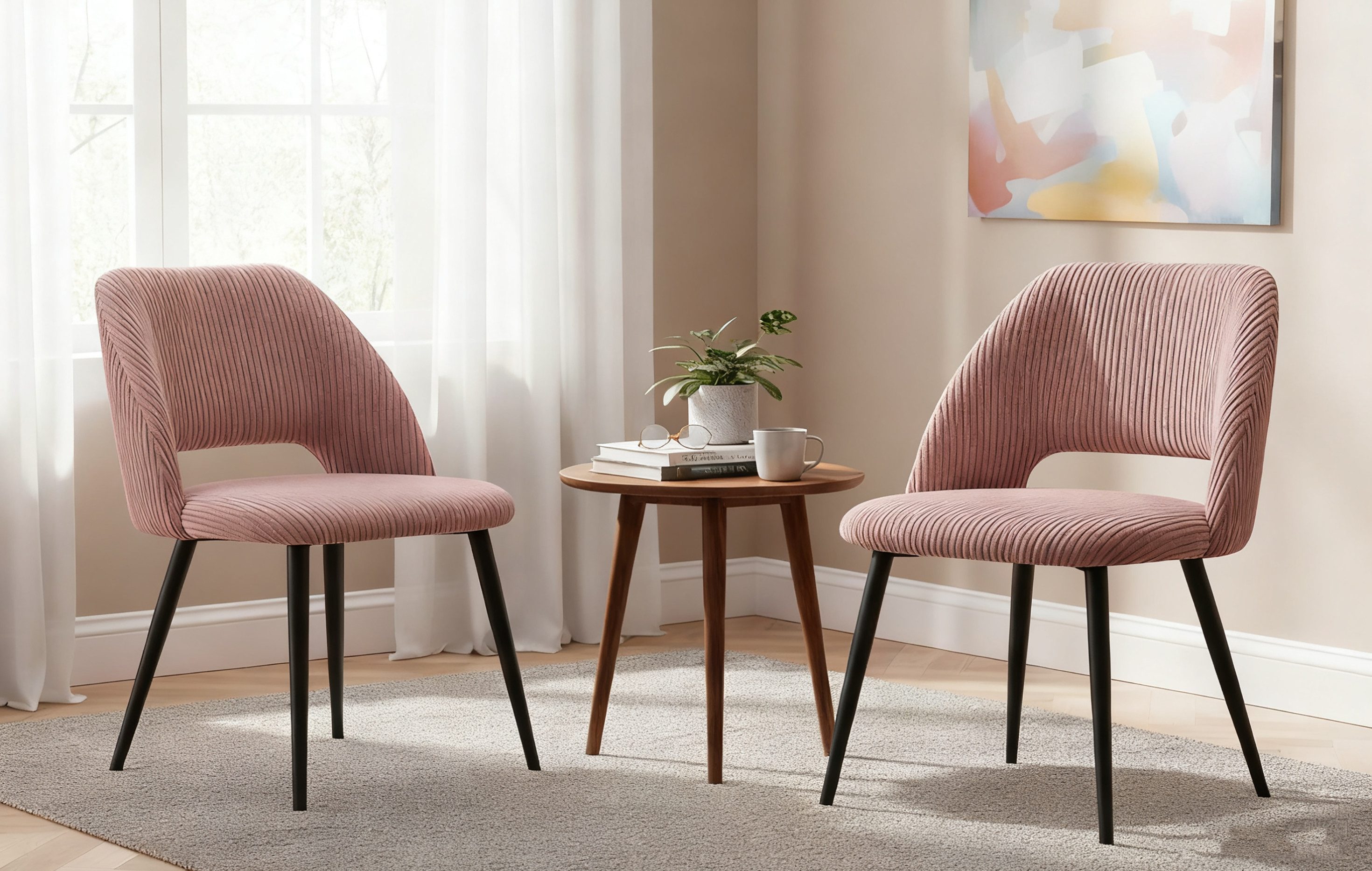 B&D home 4-Fußstuhl VICKY (2er Set, 2 St), gepolstert, Kordsamt günstig online kaufen