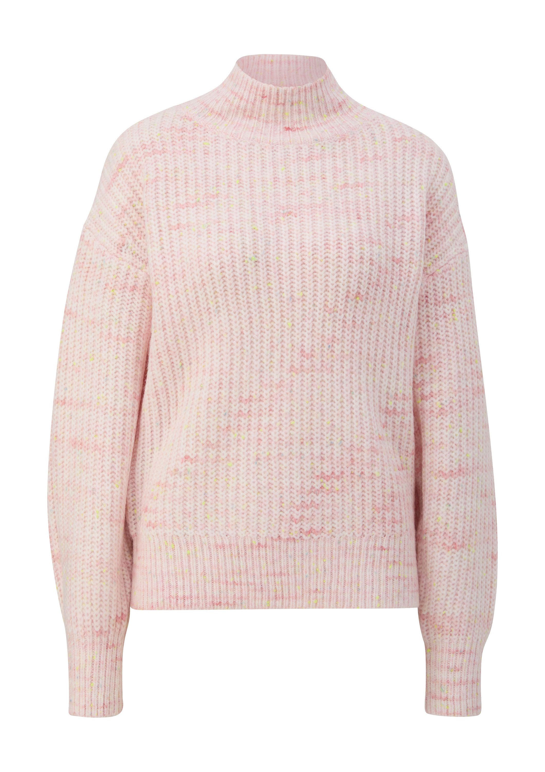 QS Longpullover Strickpullover Pullover in melierter Optik