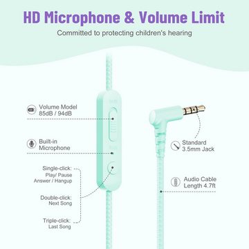 RockPapa Klangqualität Kinder-Kopfhörer (Das komfortable Design mit verstellbarem Kopfband bietet die ideale Passform, mit beeindruckenden 40-mm-Lautsprechertreibern &sicherem Audio Teilen)