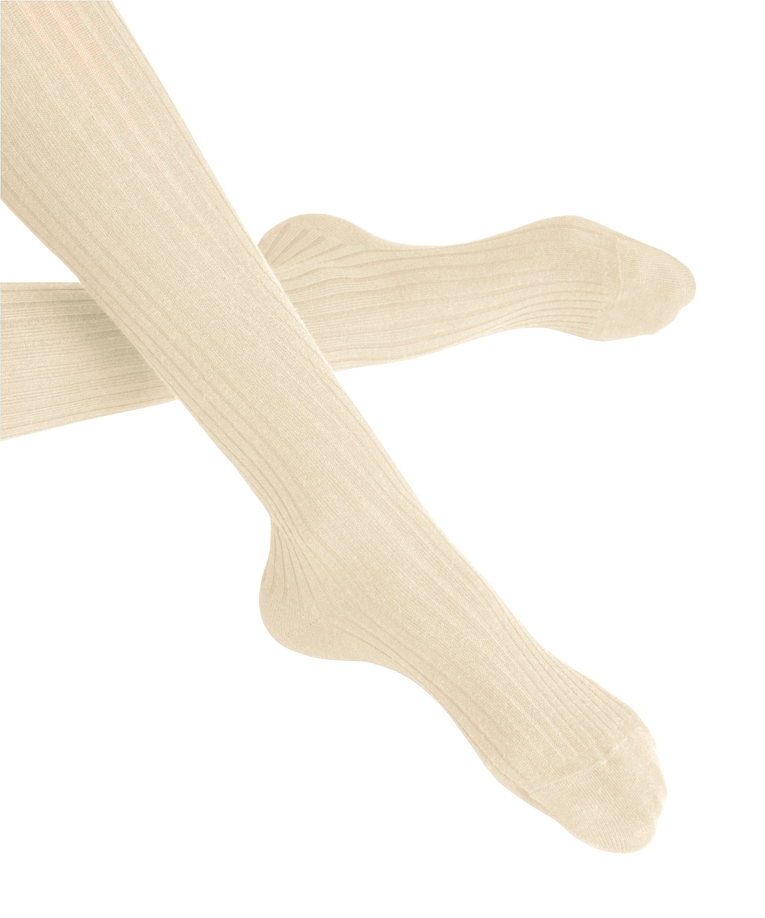 FALKE Strickstrumpfhose Cross Knit St) klassische modernem mit Rippstruktur (2050) creme Strickmuster (1