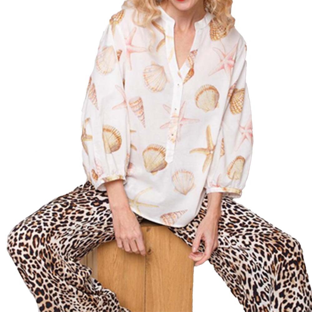 Emily Van Den Bergh Shirtbluse ecru multi shells