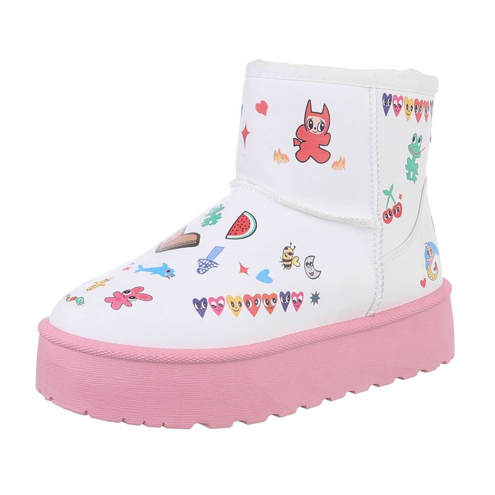 Ital-Design Kinder Snowboots Freizeit Stiefelette (87214296) Flach Stiefeletten in Rosa