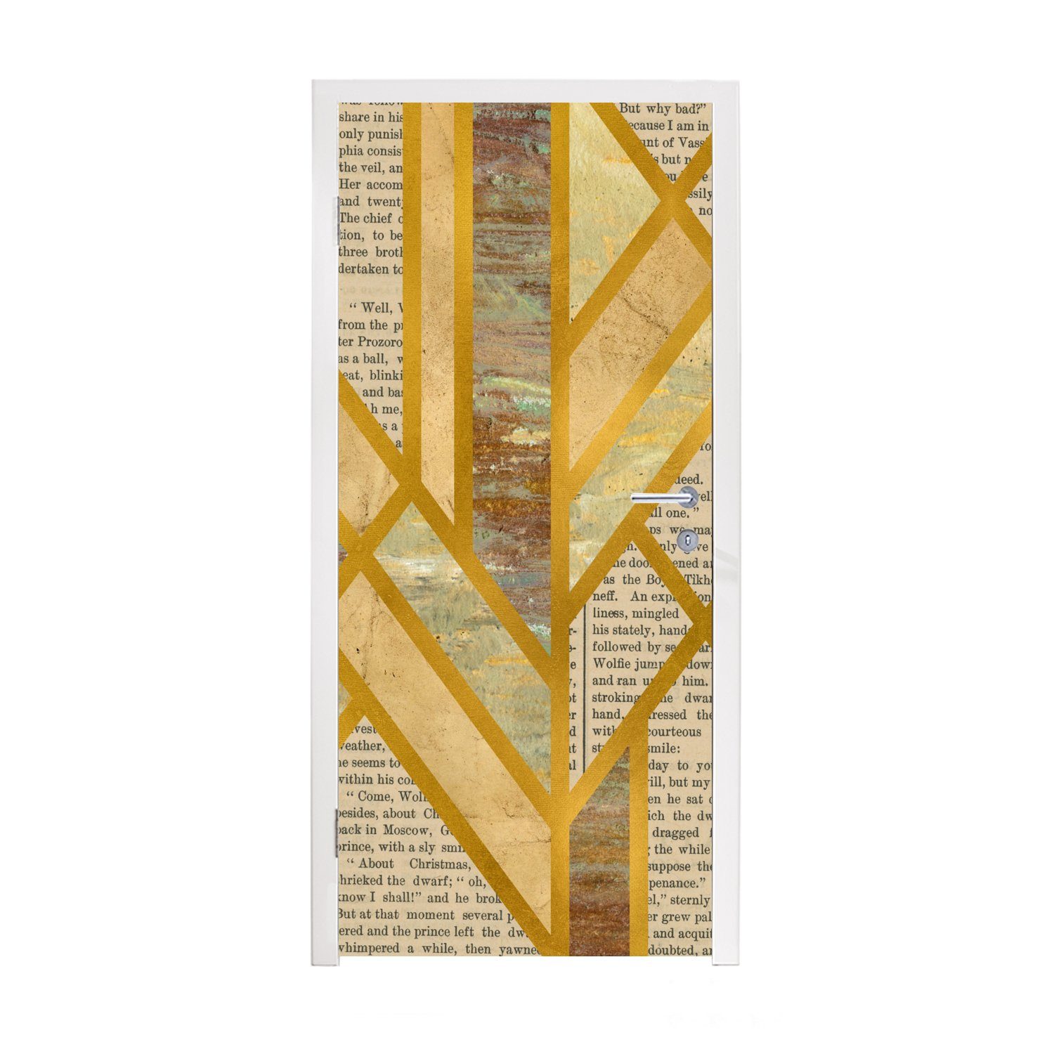 MuchoWow Türtapete Gold - Marmor - Vintage, Matt, bedruckt, (1 St), Fototapete für Tür, Türaufkleber, 75x205 cm