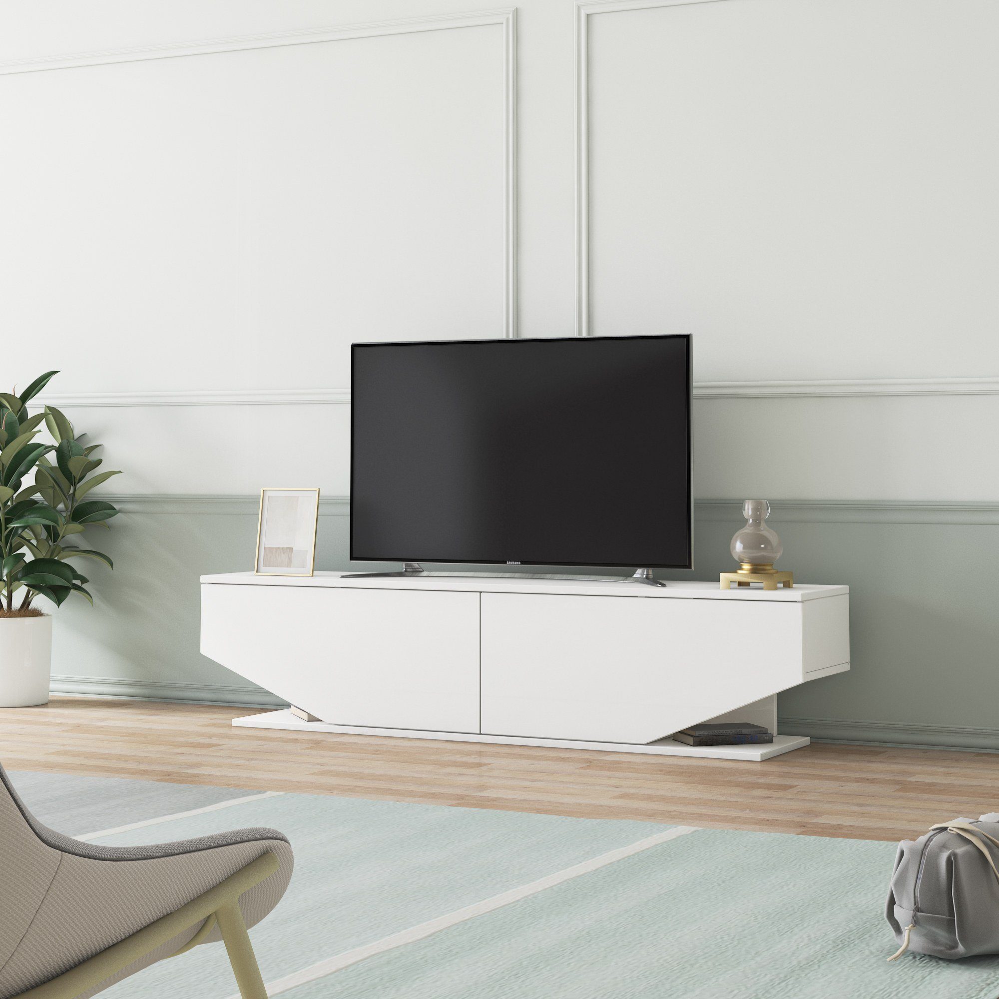 Skye Decor TV-Schrank Schränke, 37x160x32,7 cm, 100% Melaminbeschichtete Partikelplatte