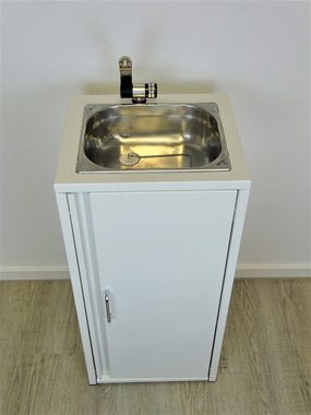 SRM Design Waschbecken Mobiles Waschbecken Edelstahl Spülbecken Handwaschbecken Camping Weiß