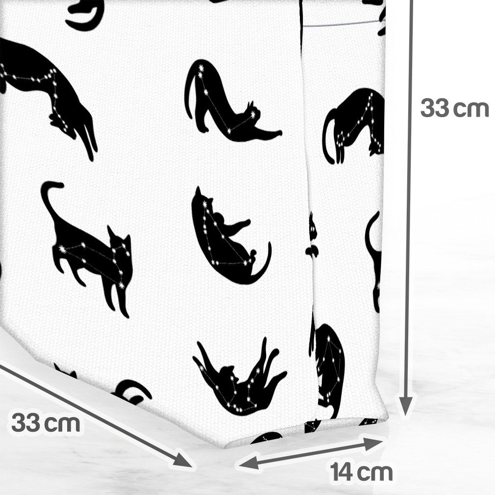 Spielzeug Muster Katze Schwarz Haustier (1-tlg), Tiere Henkeltasche Weiss VOID gemustert Katzen