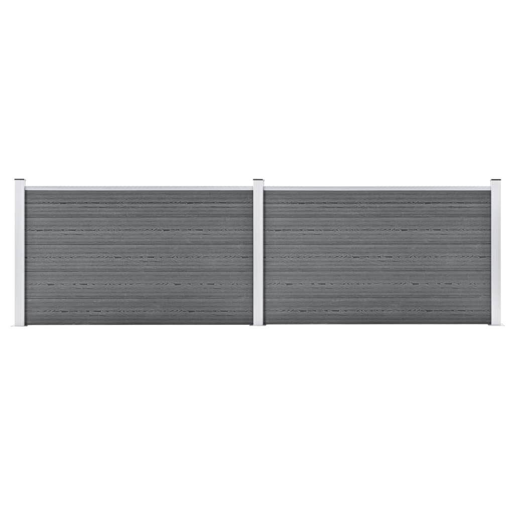 Gartentor Gartenzaun WPC 353x106 cm Grau