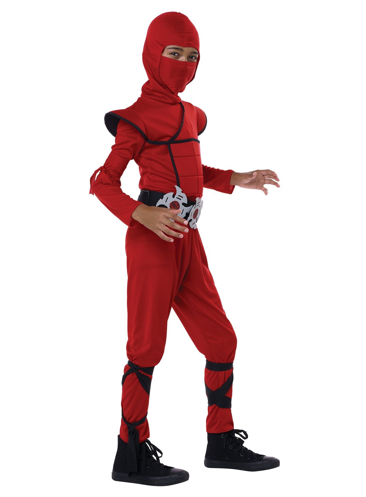 Metamorph Kostüm Ninja Fighter Kostüm für Kinder rot, Dein Kämpferkostüm für eine Runde Real Life Tekken!