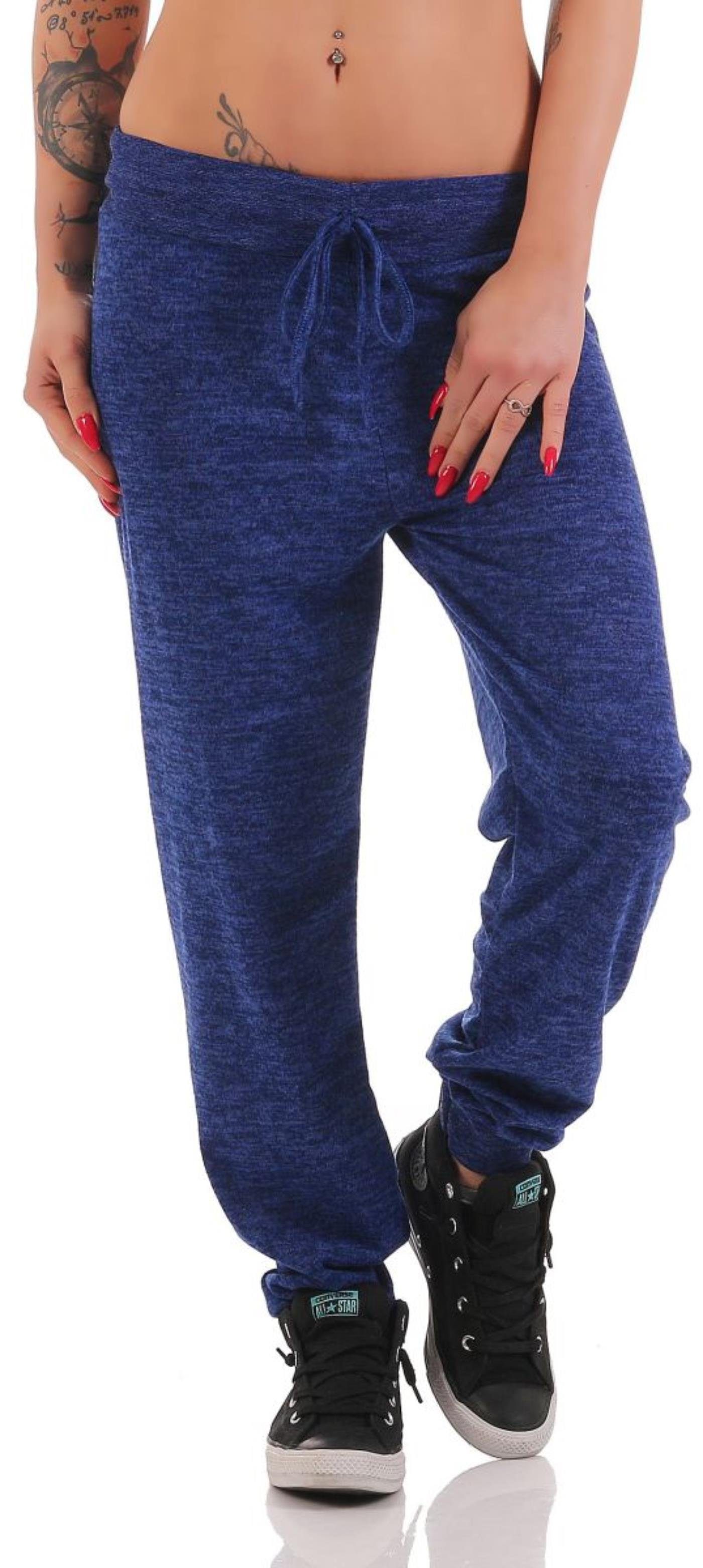 Jogginghose malito Damen Jogginghose meliert, bequeme Stoffhose zum Sport, Harem