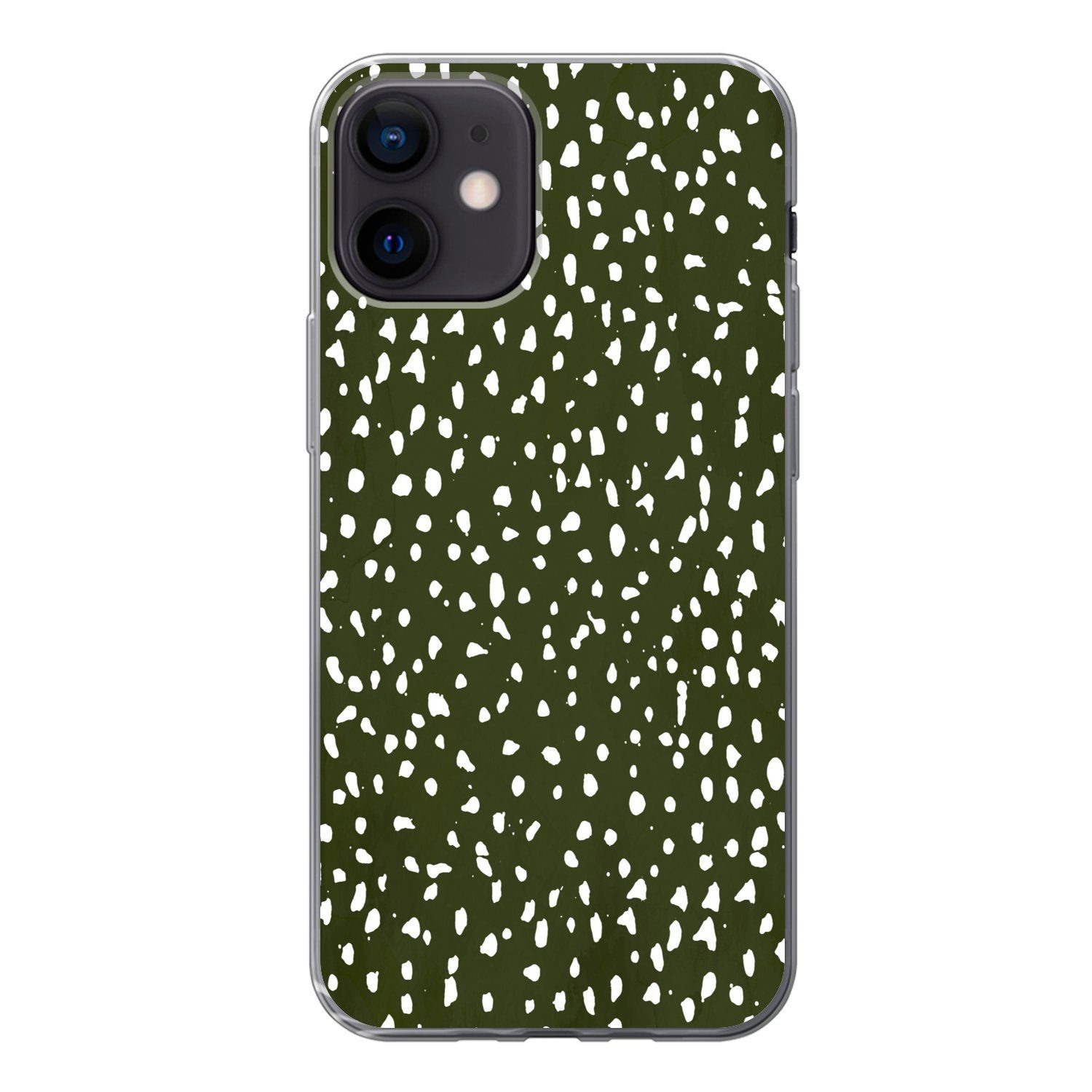 Handyhülle für Apple iPhone 12 Polka dots - Weiß - Schwarz
