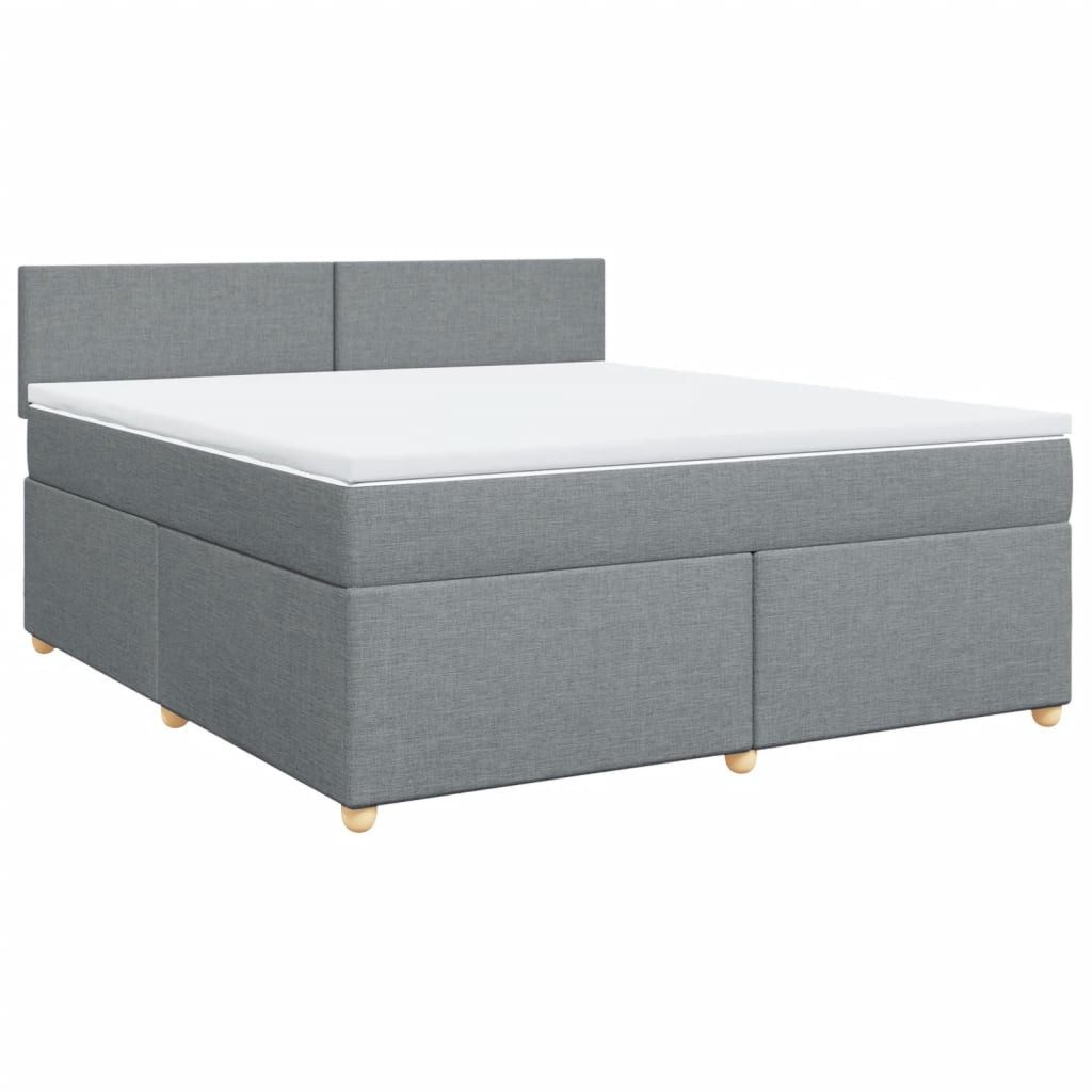 Bett Boxspringbett mit Matratze Hellgrau 180x200 cm Stoff