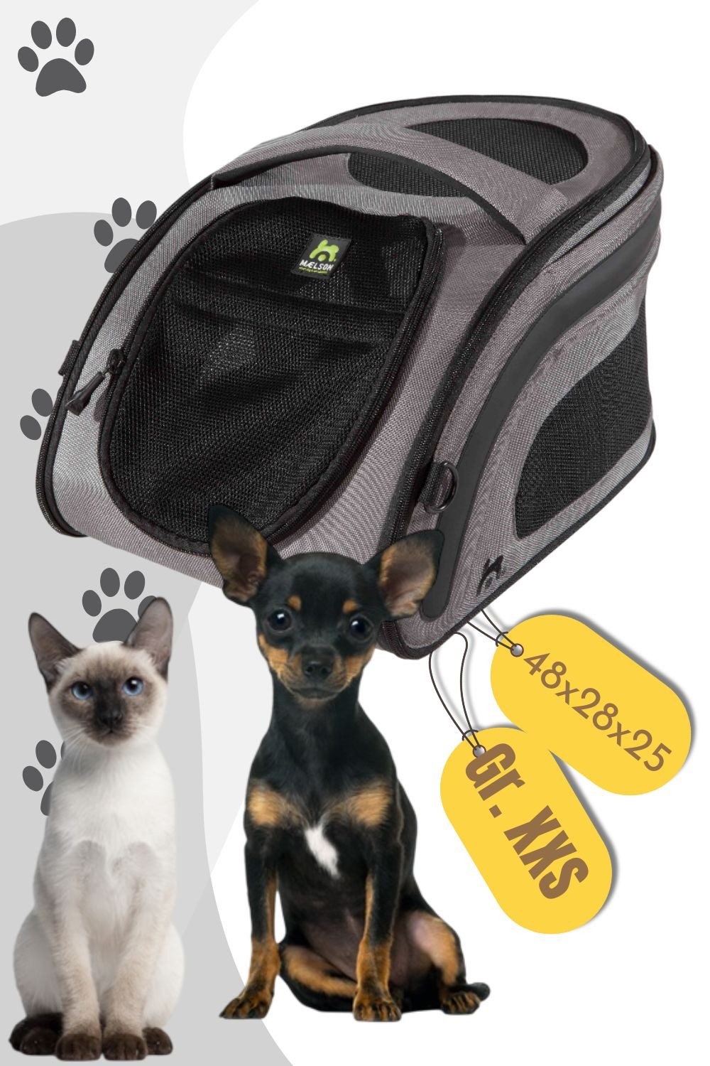 MAELSON Hunde-Transportbox Snuggle Kennel / Faltbare Stofftransportbox - Anthrazit