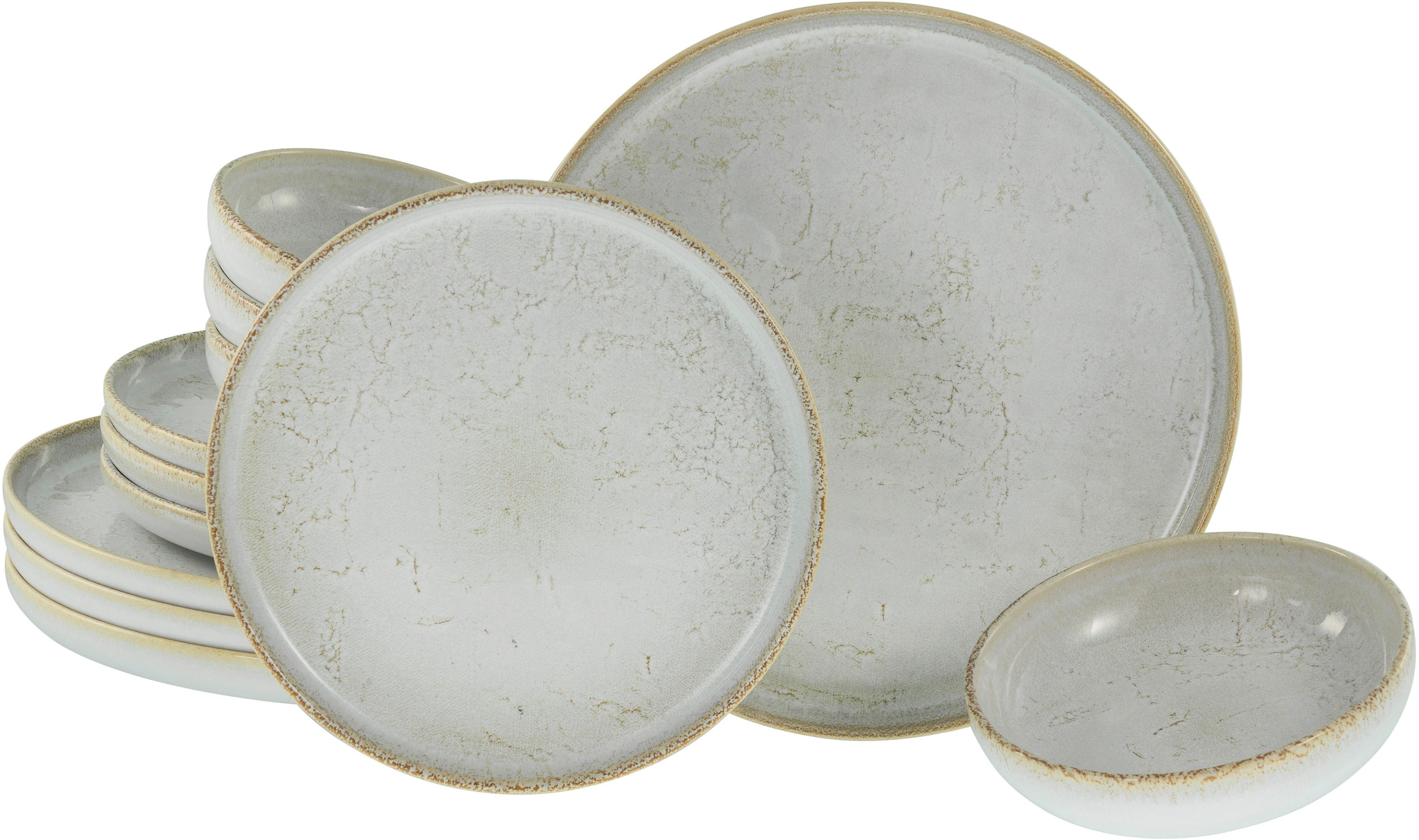 Teller-Set Uno Vintage Offwhite, Tellerset 12-tlg