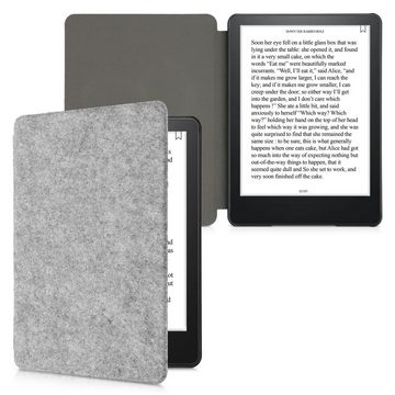 kwmobile E-Reader-Hülle Hülle für Amazon Kindle Paperwhite 11. Generation 2021, Filz Stoff eReader Schutzhülle - Flip Cover Case