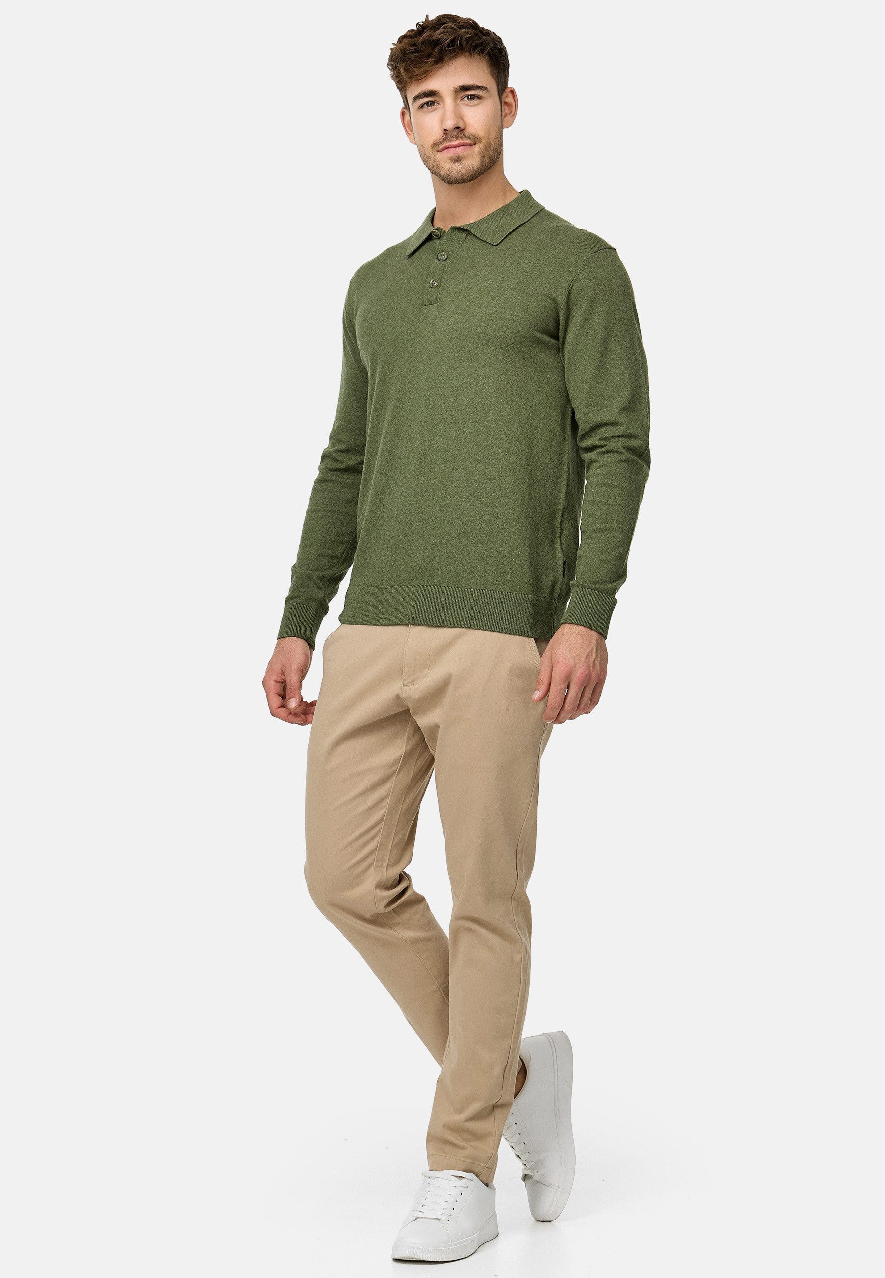 Indicode Strickpullover Herren INChips Pullover Feinstrick-Pullover im Polo-Stil