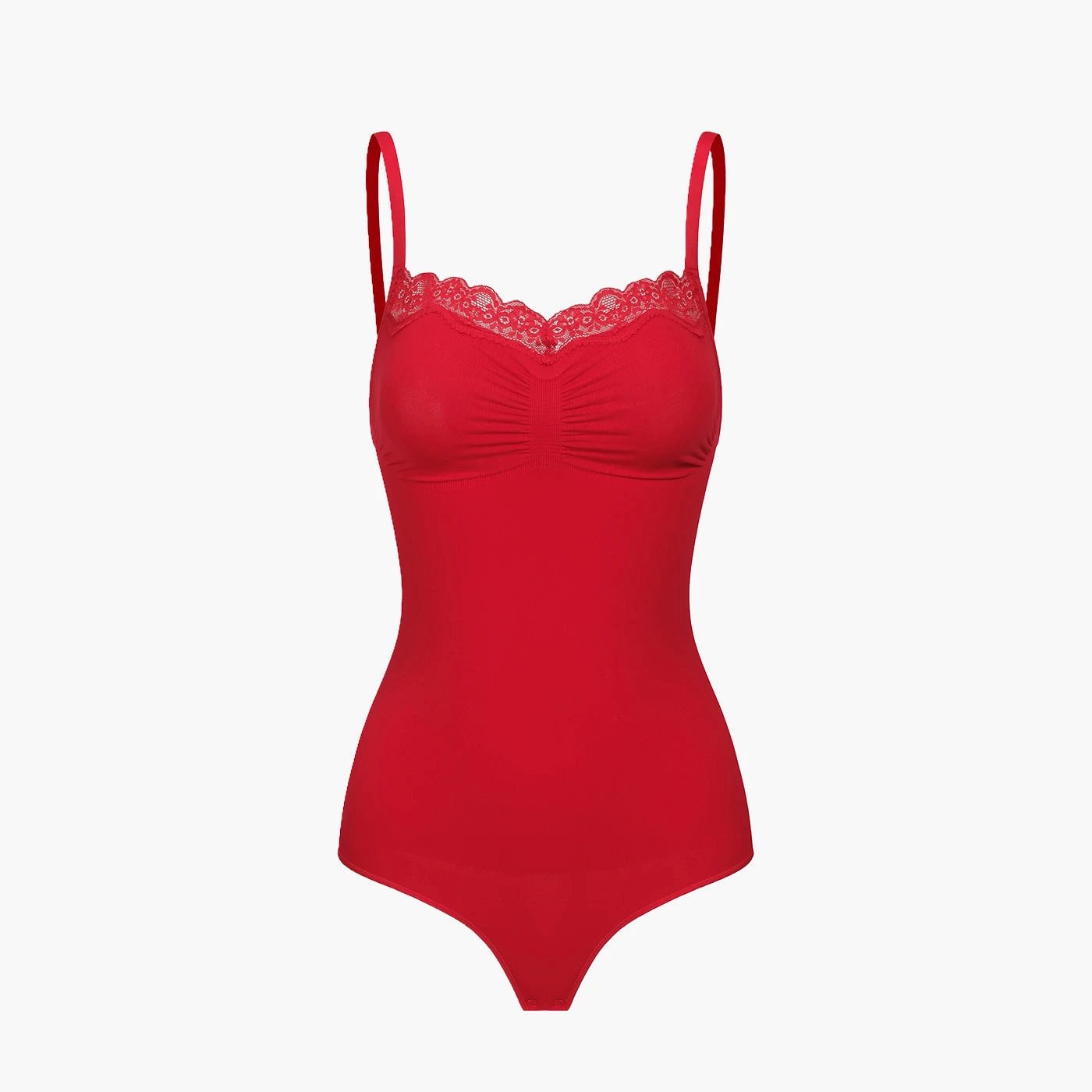 cfab (creamy fabrics) Miederbody Bodysuit Sculpting Shapewear mit Lace-Weiß-L (1-tlg) Figurformend