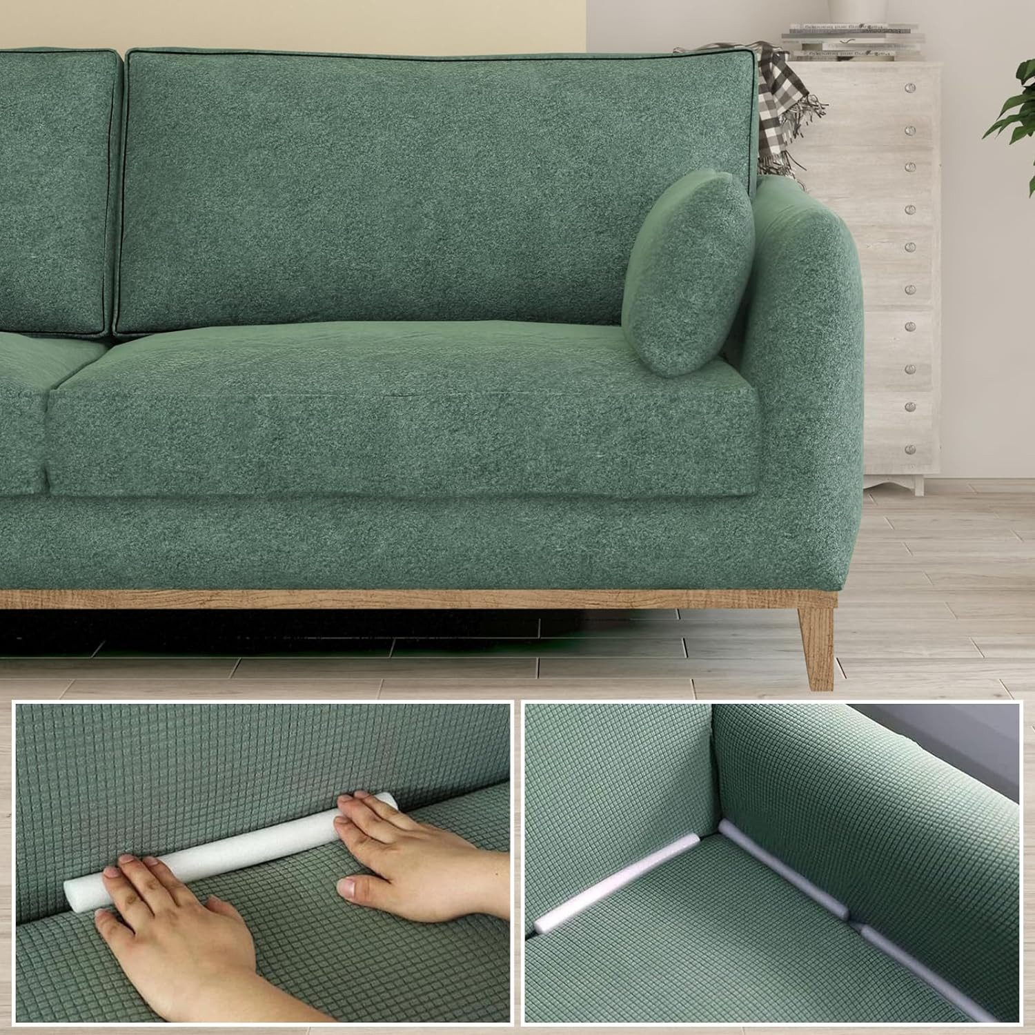 Minicloss Sofabezug 14 Stück Rutschfester Schaumstoff-Stangen, feste Stangen, elastische Schaumstoffstäbe für Sofa, Couch, Schonbezug – Bild 4 von 5