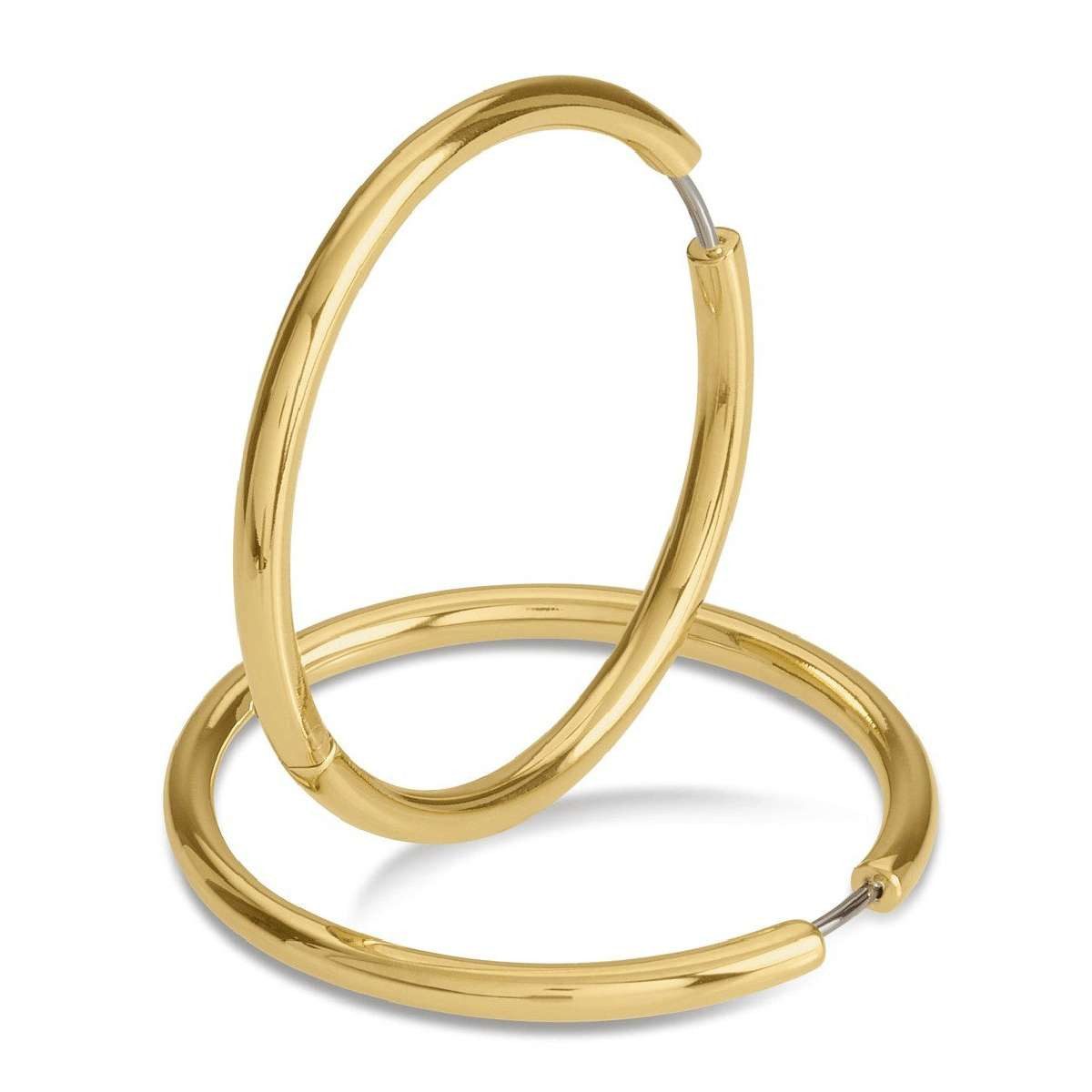 Boccia Paar Creolen 05070-02, für Damen Titan Goldfarben 38 mm