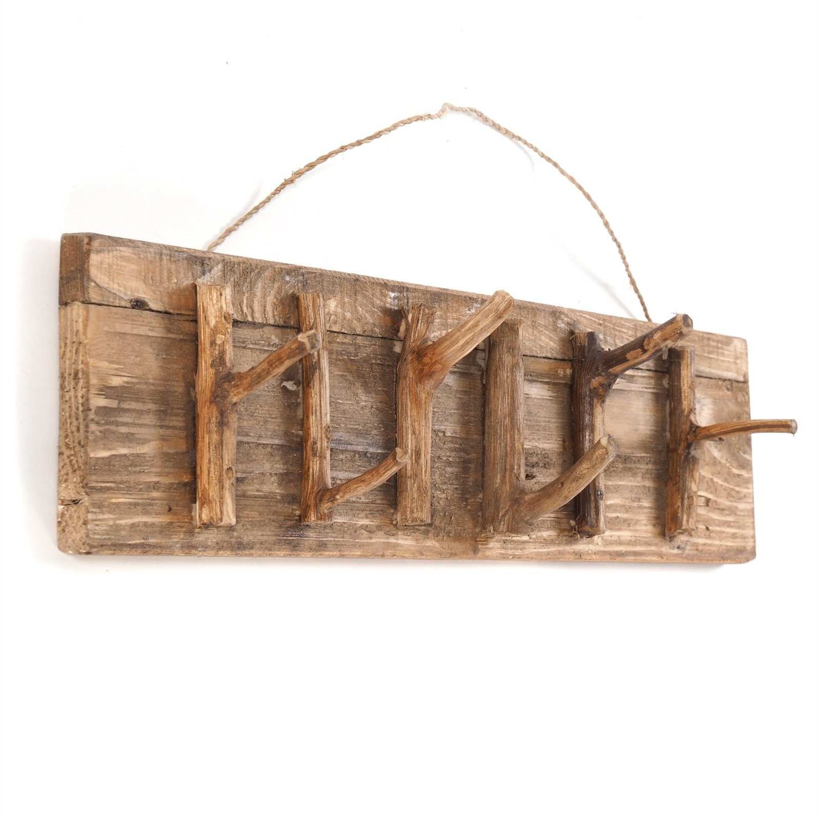 DESIGN DELIGHTS Wandgarderobe WANDGARDEROBE "SAMOA", 60x14cm (BxH), Altholz massiv, Hakenleiste