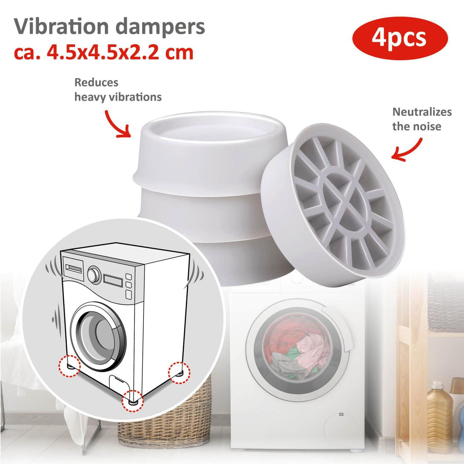 Alpina Vibrationsdämpfer 4x VIBRATIONSDÄMPFER für Waschmaschine Trockner 4,5x2cm Weiss 19, (4-St), Schwingungsdämpfer Anti-Vibration Gummifüße Dämpfer