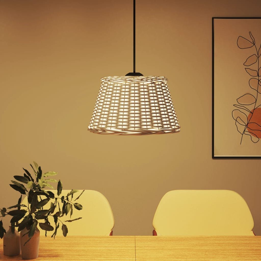 vidaXL Deckenleuchten Lampenschirm Weiß Ø50x30 cm Korbweide