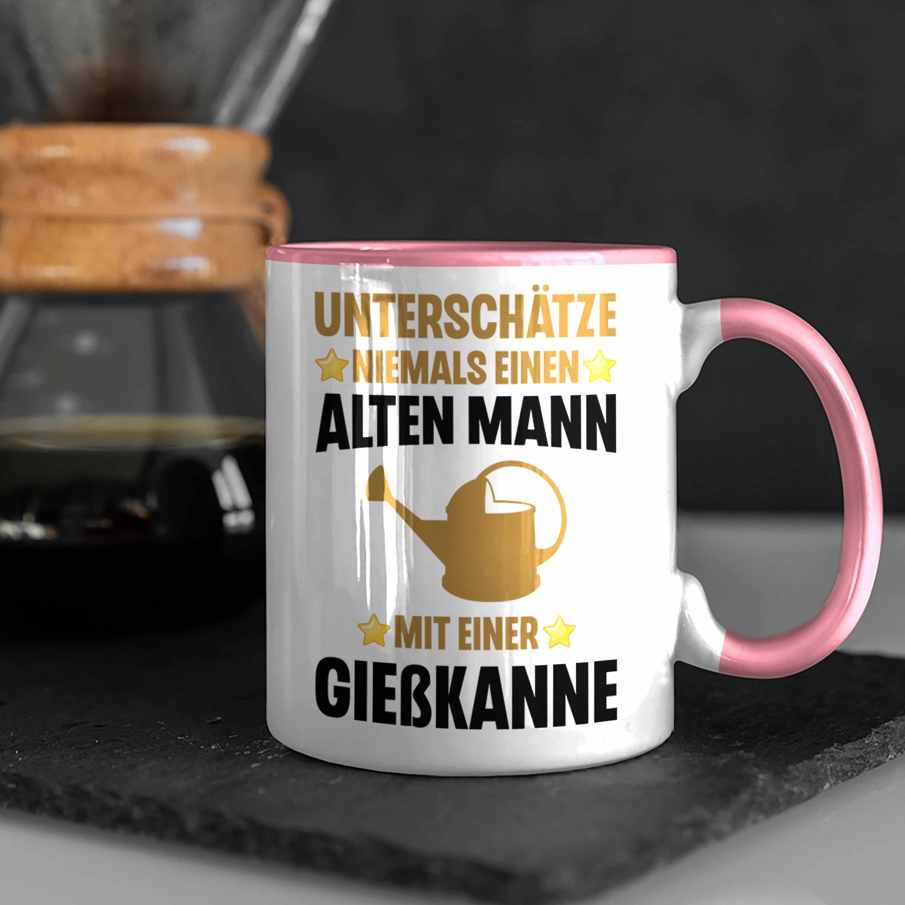 Hobbygärtner - Rosa Trendation Spruch Geschenk Tasse Lustig Garten Alter Tasse Gärtner Mann Trendation mit