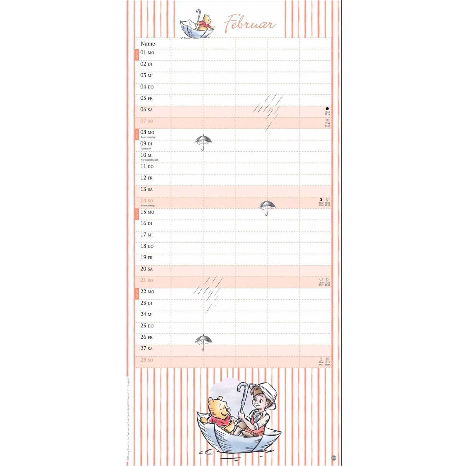 HEYE Wandkalender Winnie Puuh Familienplaner 2027