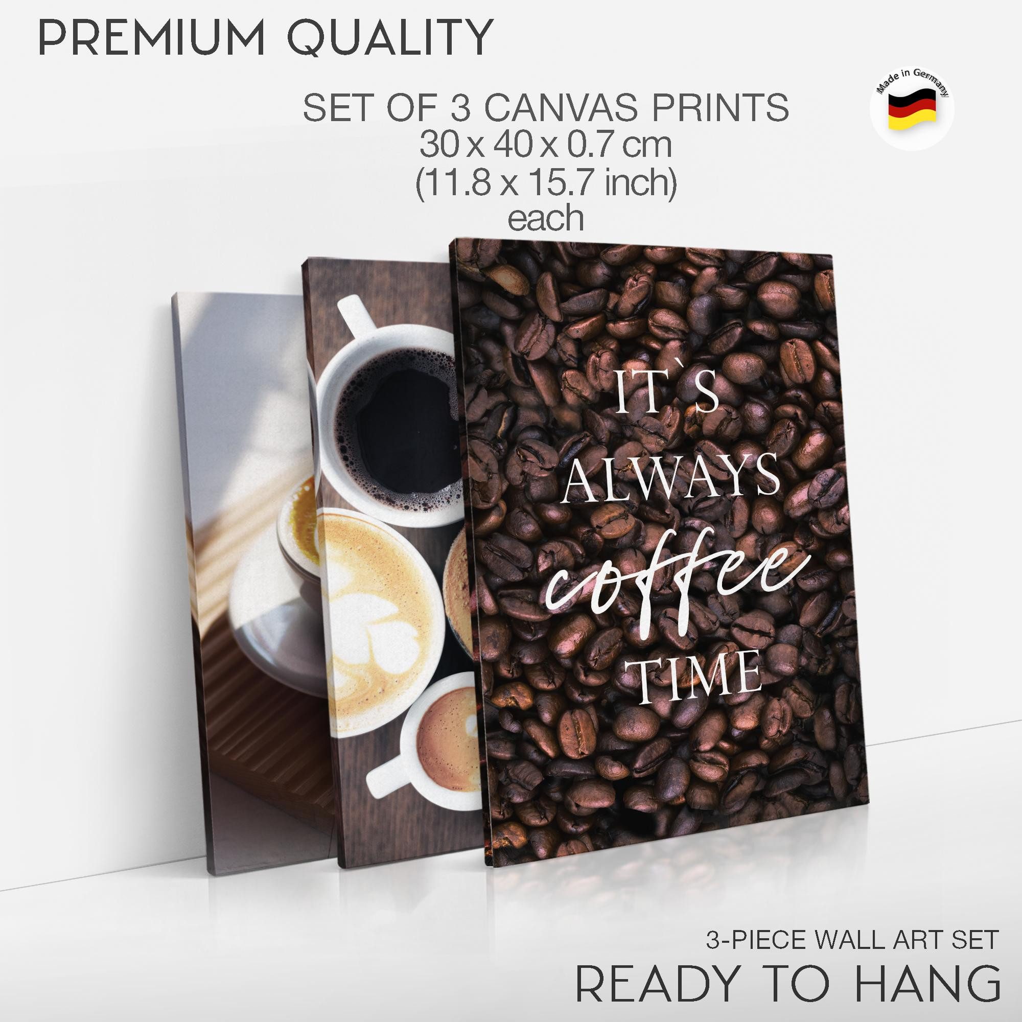 Novart Wandbild Küche AUFHÄNGFERTIG Küche Deko 3 Moderne Bilder Kaffee N037835a, 30 x 40 cm - 3 Bilder – Bild 5 von 5