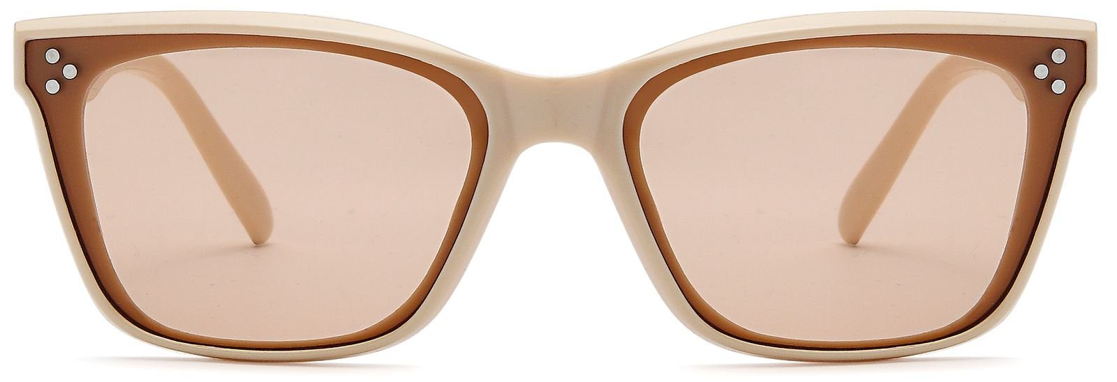 Getönt Gestell Getönt Sonnenbrille Hellbraun (1-St) styleBREAKER / Glas Creme