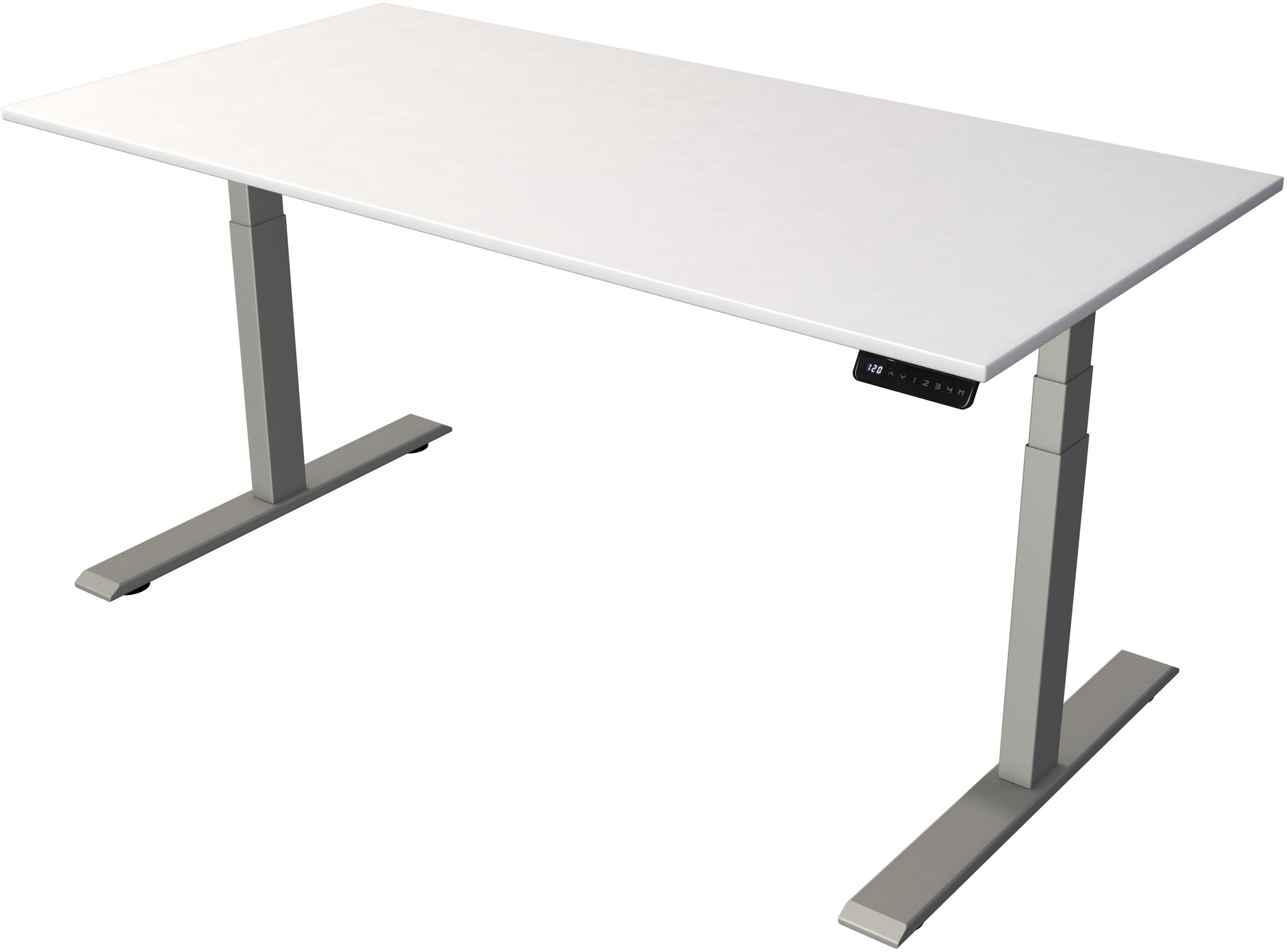 KERKMANN Schreibtisch Steh-/Sitztisch Move 2 elektrisch Fuß silber 160x80x63-127cm weiß