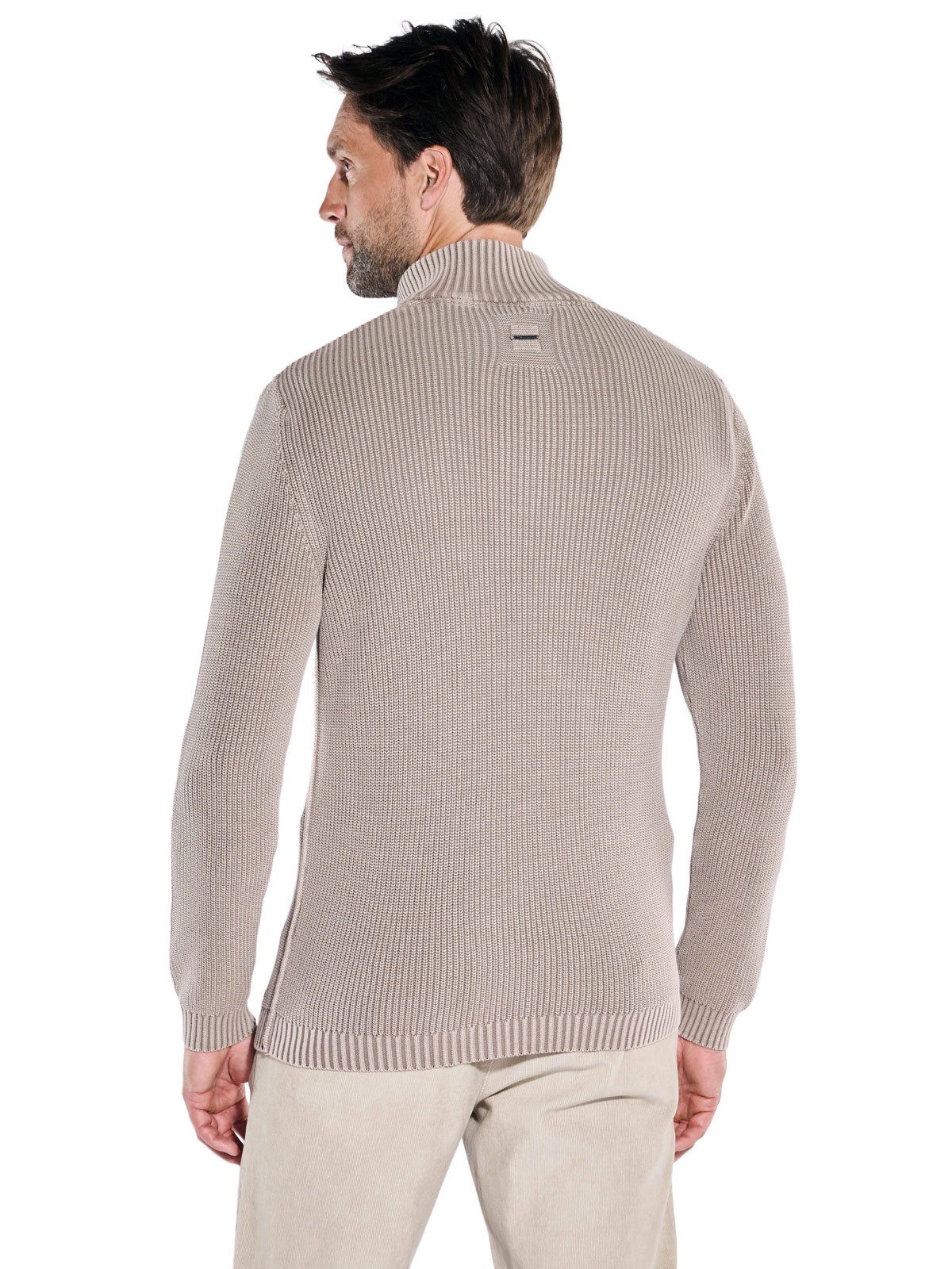 Engbers Stehkragenpullover engbers Herren Pullover mit Rippstruktur, Beige günstig online kaufen