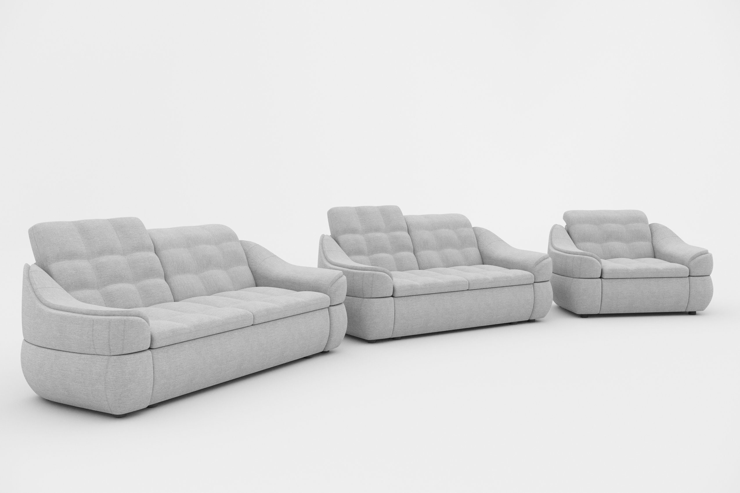 bestehend made aus (Set (3-tlg), Alisa, Polstergarnitur Stylefy 2-Sitzer Modern Europa Sessel, Design, und Sofa 2,5-Sitzer in Sofa,