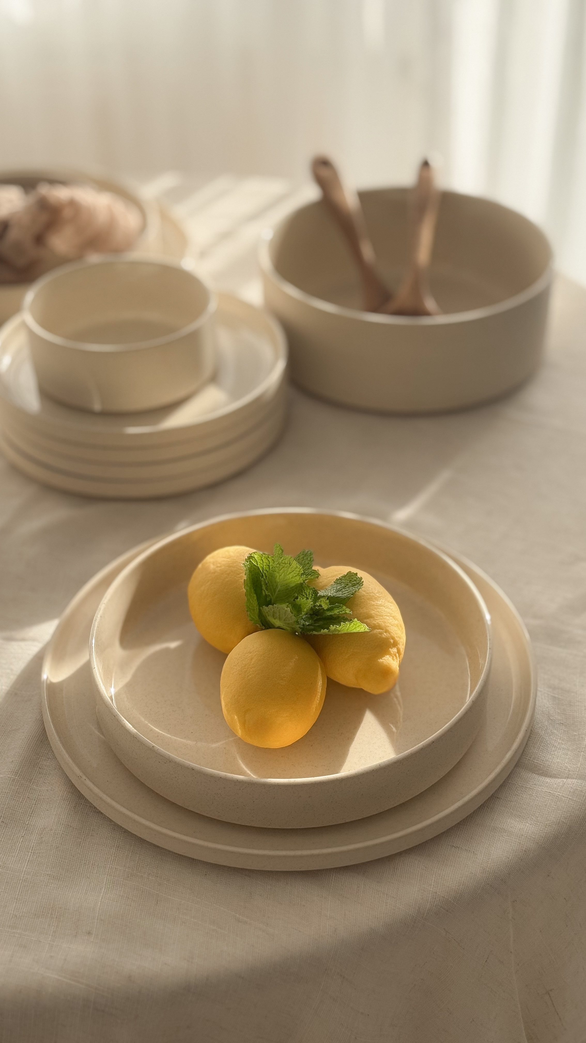 EKA Geschirr-Set Granit Beige Teller-Set (25-tlg), Steingut