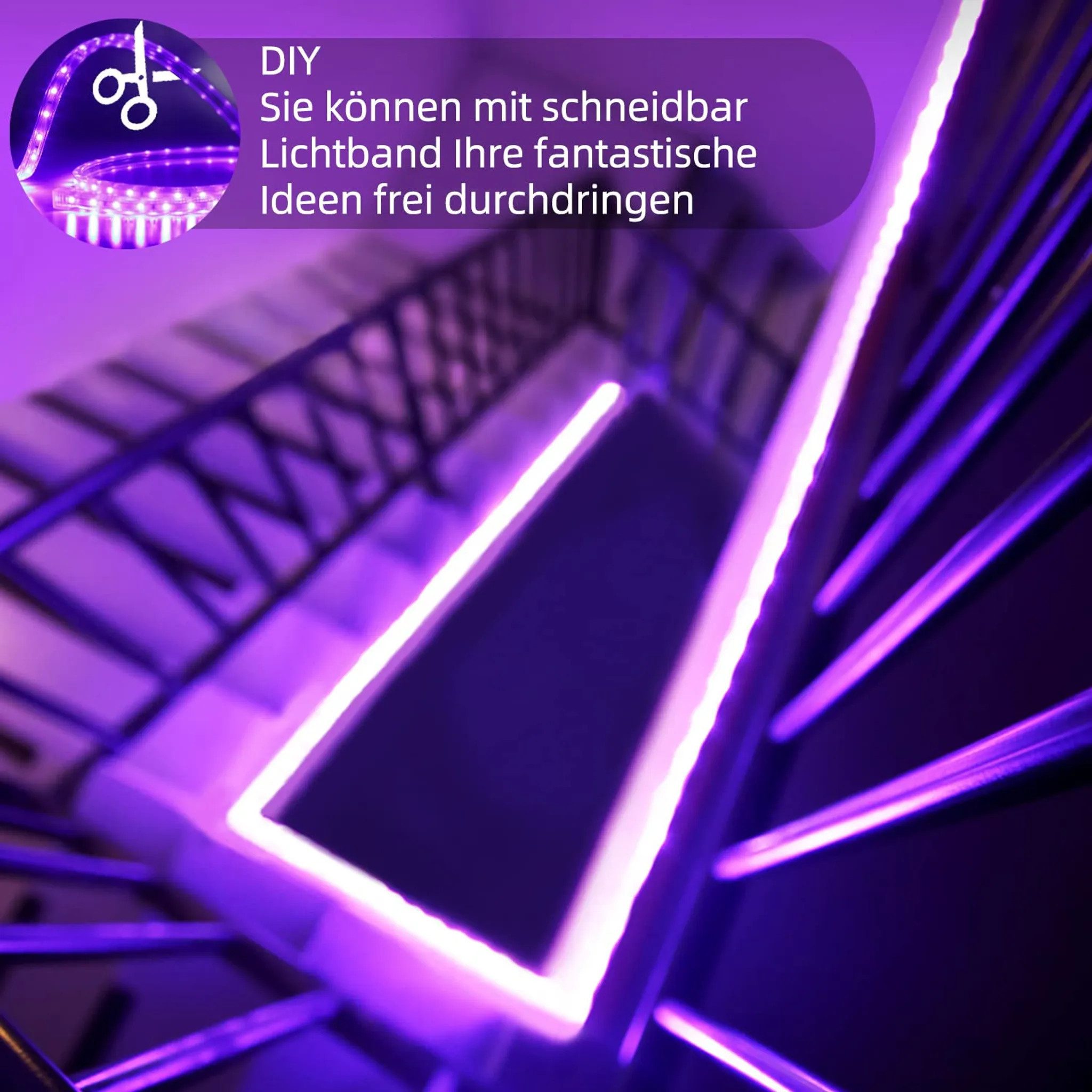 Nettlife LED Stripe Selbstklebend RGB APP-Steuerung 10/20/30m Lichtband Streifen, Timer-Funktion für Musikzimmer, Spielzimmer, Wohnzimmer, Flur