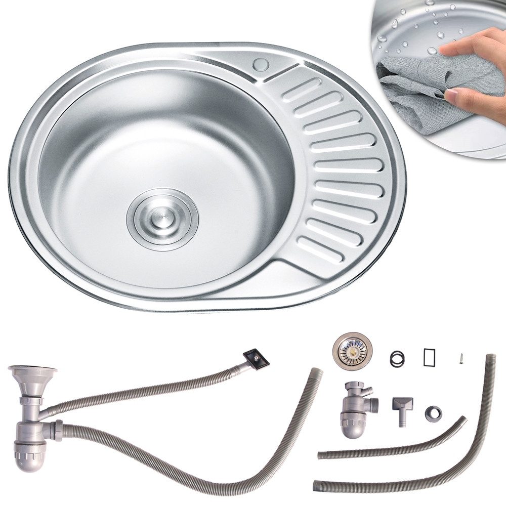 Mucola Edelstahlspüle Edelstahlspüle 57CM Einbauspüle Spülbecken Küchenspül günstig online kaufen