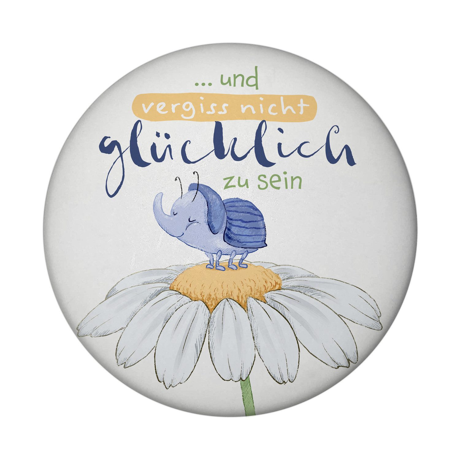 Magnet Käfer Magnet rund mit Flaschenöffner Spruch und vergiss nicht zu sein