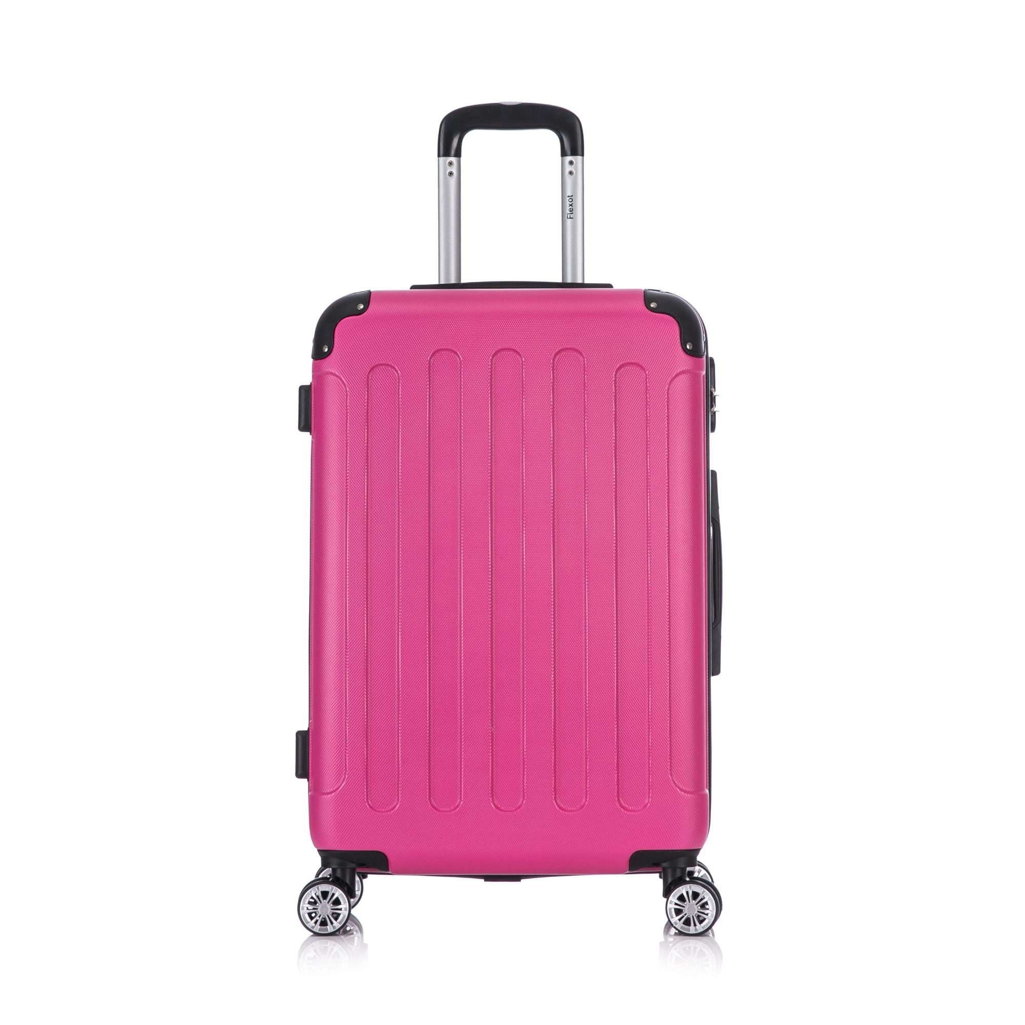 Flexot Hartschalen-Trolley F-2045 Kofferset, 360° Rollen, robuster Reisekoffer, Bordcase, 4 Rollen, Robuster und moderner Koffer mit vier 360° Rollen und Zahlenschloss