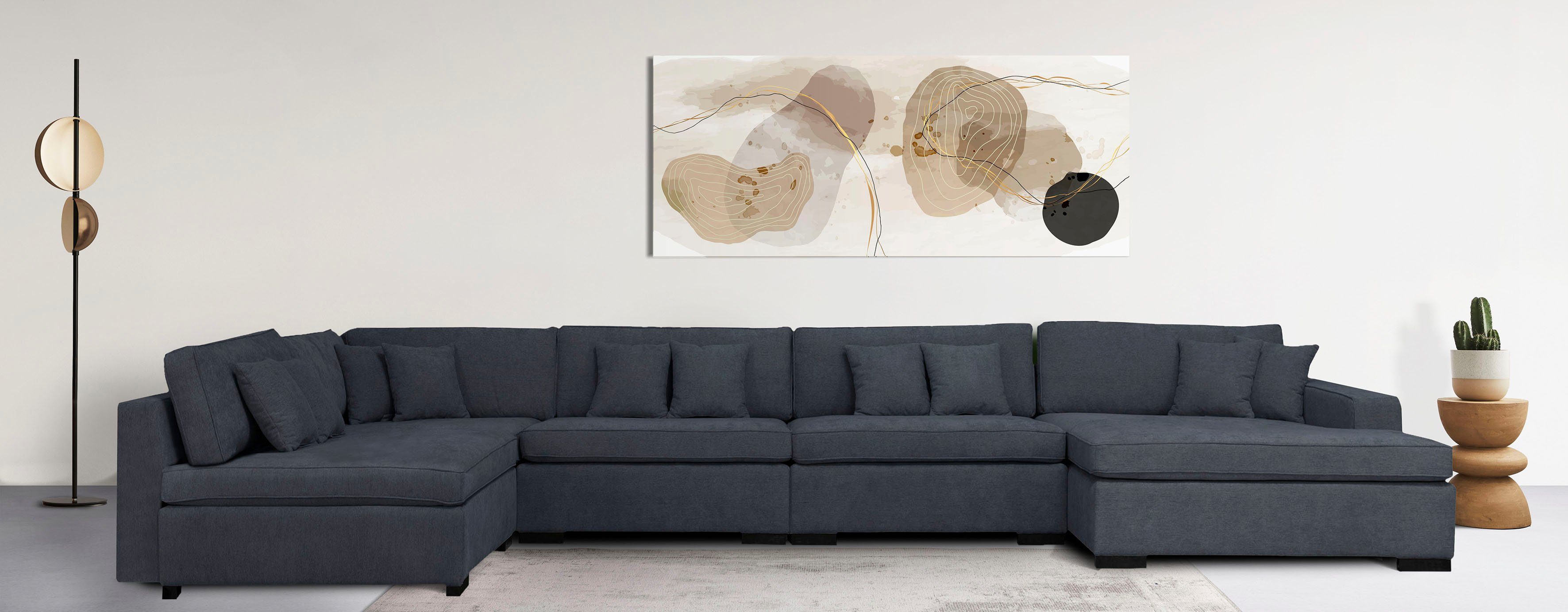Home affaire Wohnlandschaft Skara XXL U-Form, Lounge-Sofa XXL mit Federkern-Polsterung, in vielen Bezugsvarianten