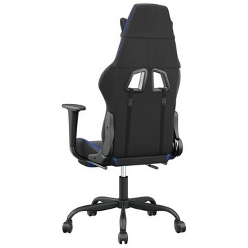 vidaXL Bürostuhl Gaming-Stuhl mit Fußstütze Schwarz und Blau Kunstleder