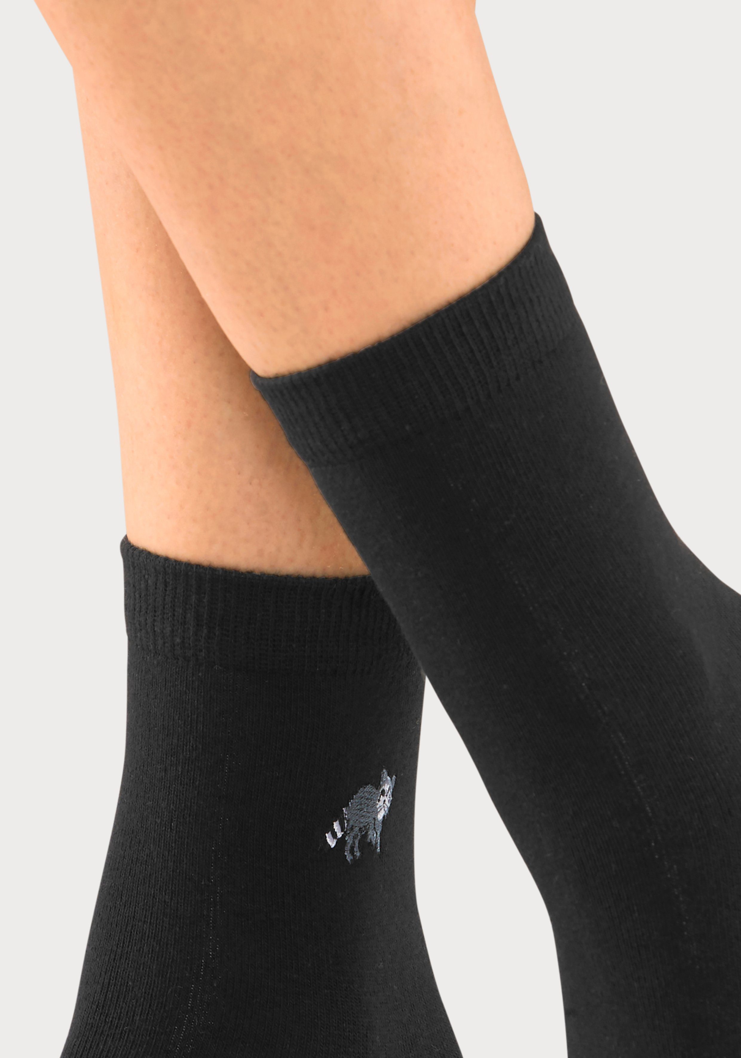 Socken mit Stickerei H.I.S 5-Paar) hochwertiger (Set,