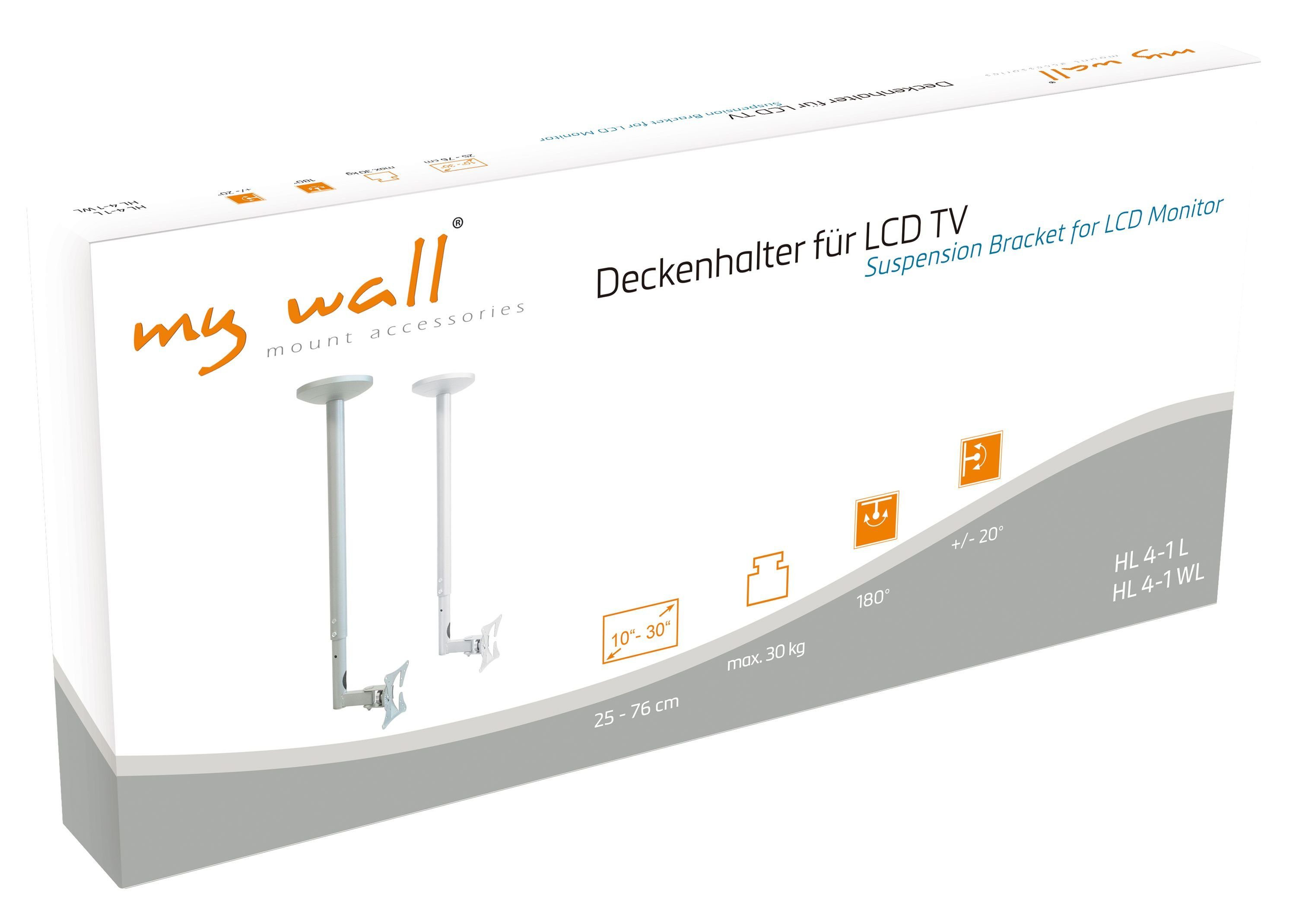my wall HL4-1WL TV-Deckenhalterung, Deckenhalter (bis LCD TV) 1-teilig, 30 Zoll, für Packung