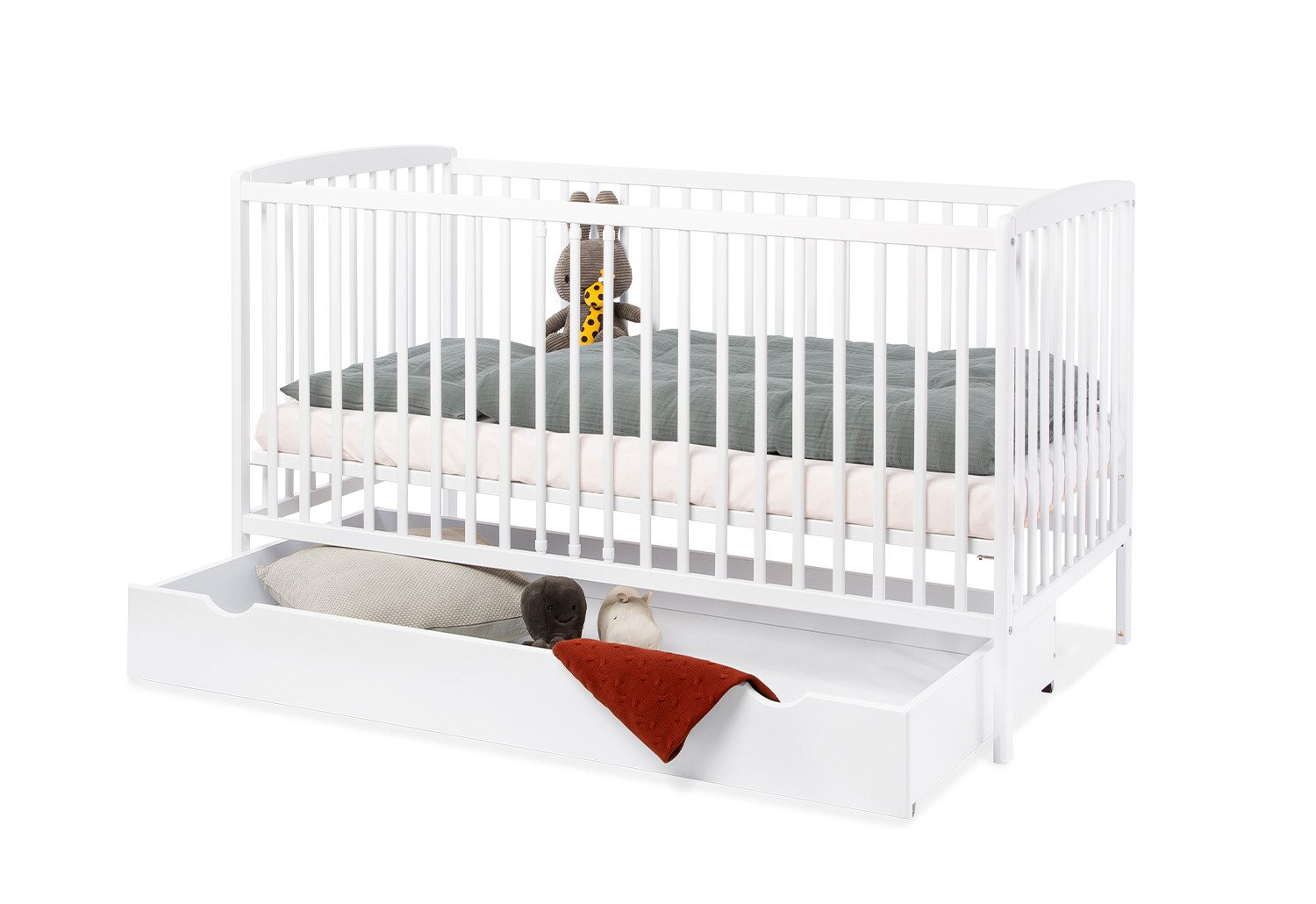 Pinolino® Babybett Kinderbett-Set 'Malte' inkl. Bettkasten, 2-tlg.