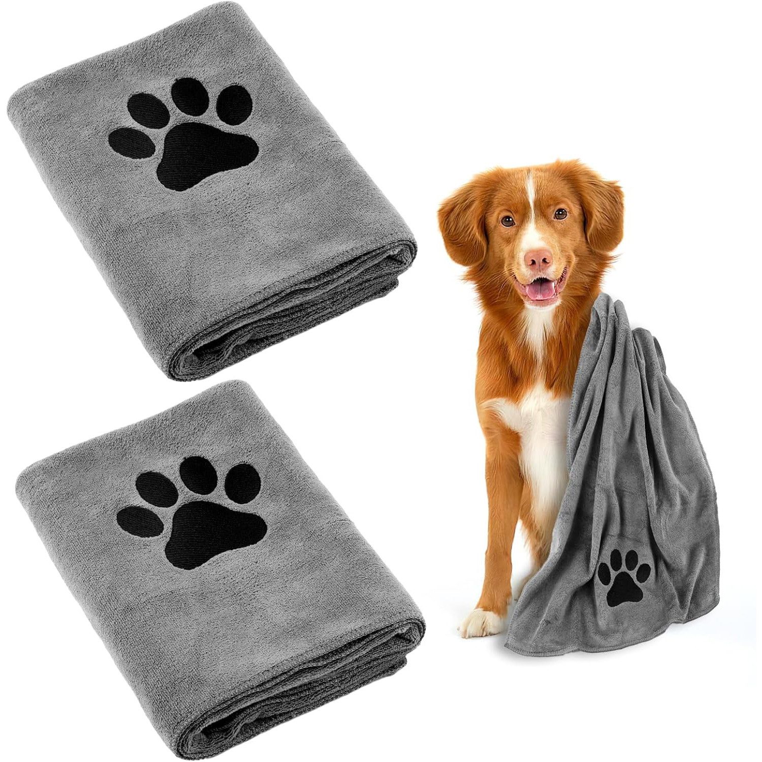 Hundehandtuch Schnelltrocknendes Mikrofasertuch für Haustiere, super saugfähig
