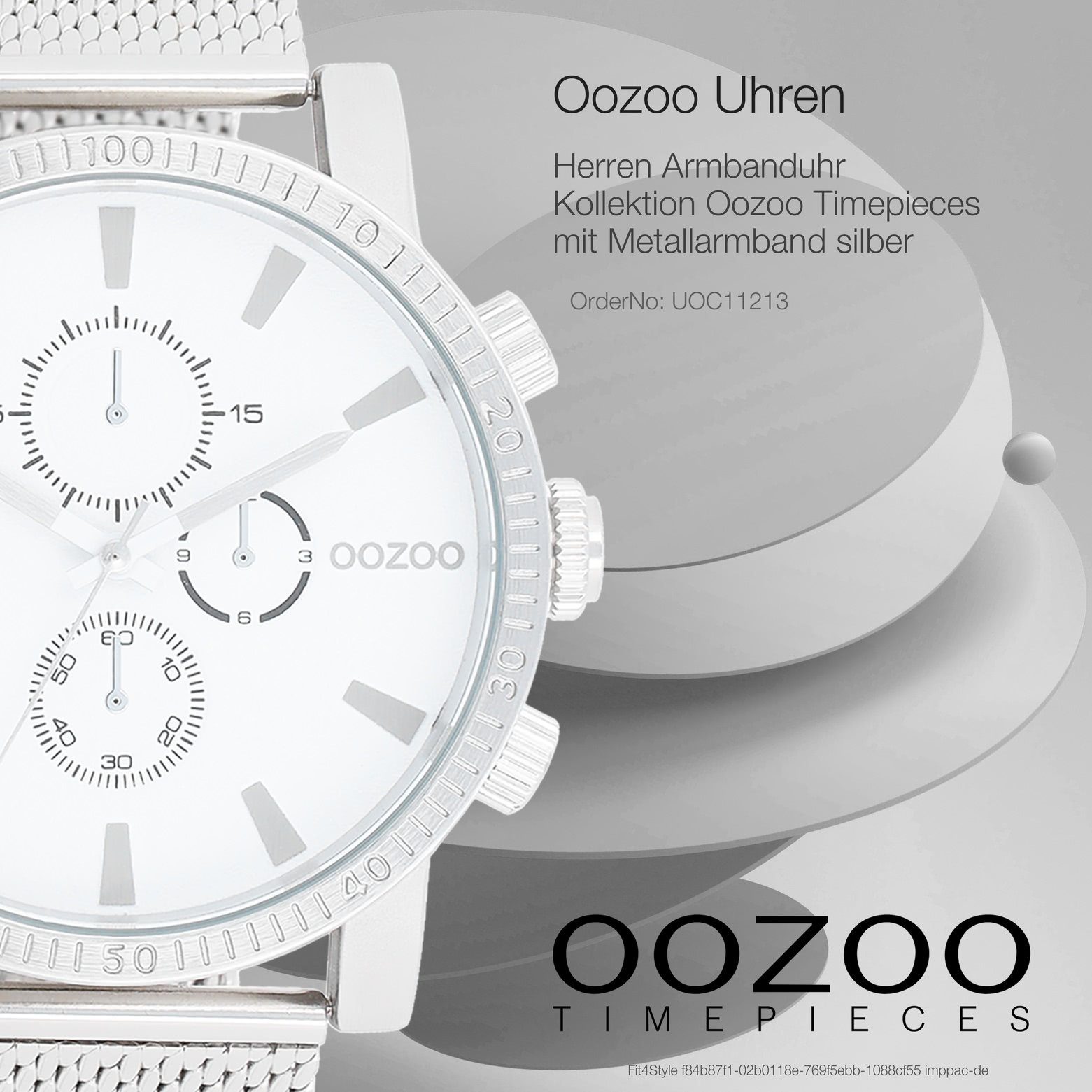 OOZOO Quarzuhr Oozoo Metallarmband, Herrenuhr Armbanduhr Herren Analog, Timepieces 48mm) rund, (ca. extra Fashion-Style groß